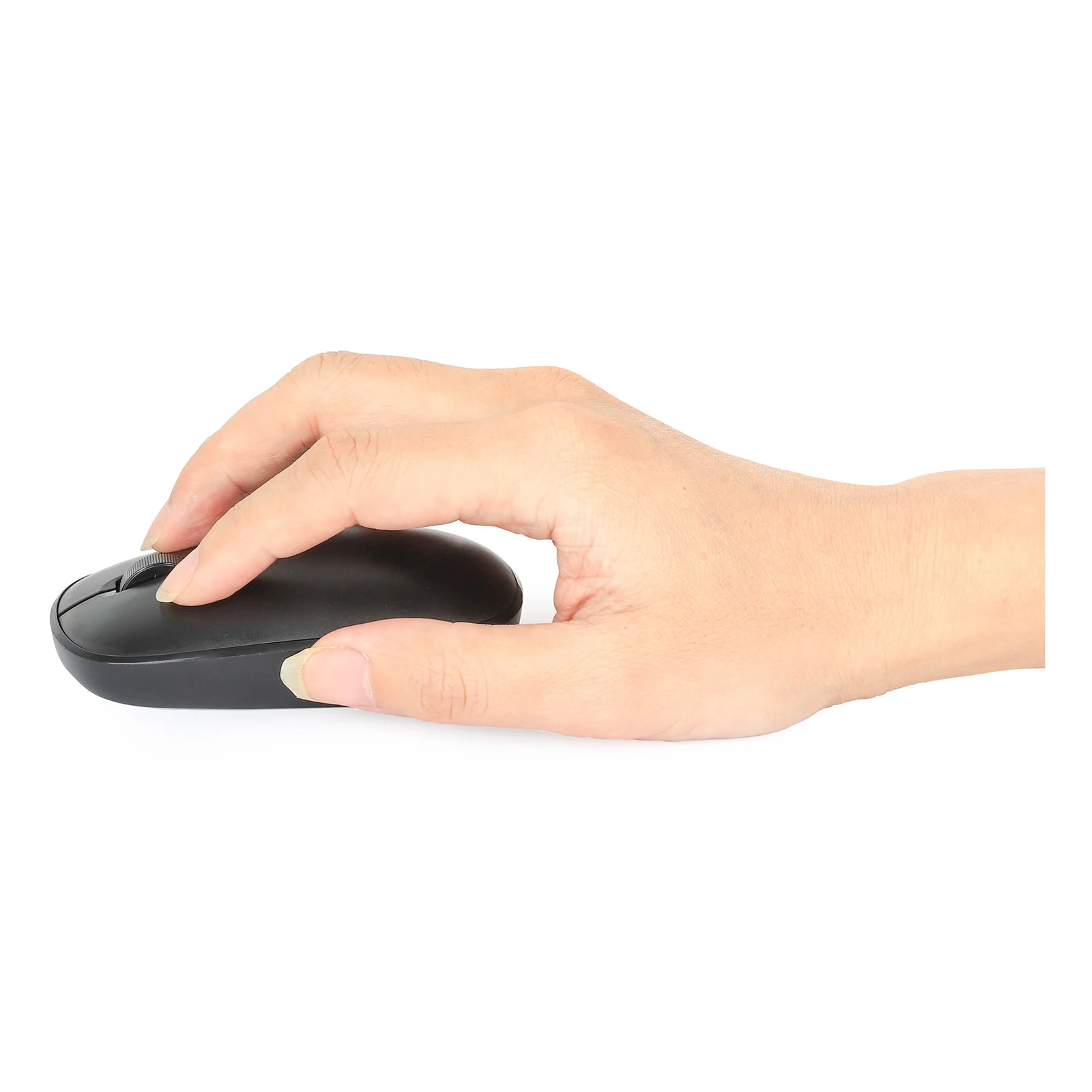 Manhattan Souris optique sans fil MW3050, noire, 1200 dpi, 2,4 GHz (jusqu’à 10 m), USB, ambidextre, 3 boutons avec molette, récepteur USB-A nano, pile AA incluse, garantie 3 ans