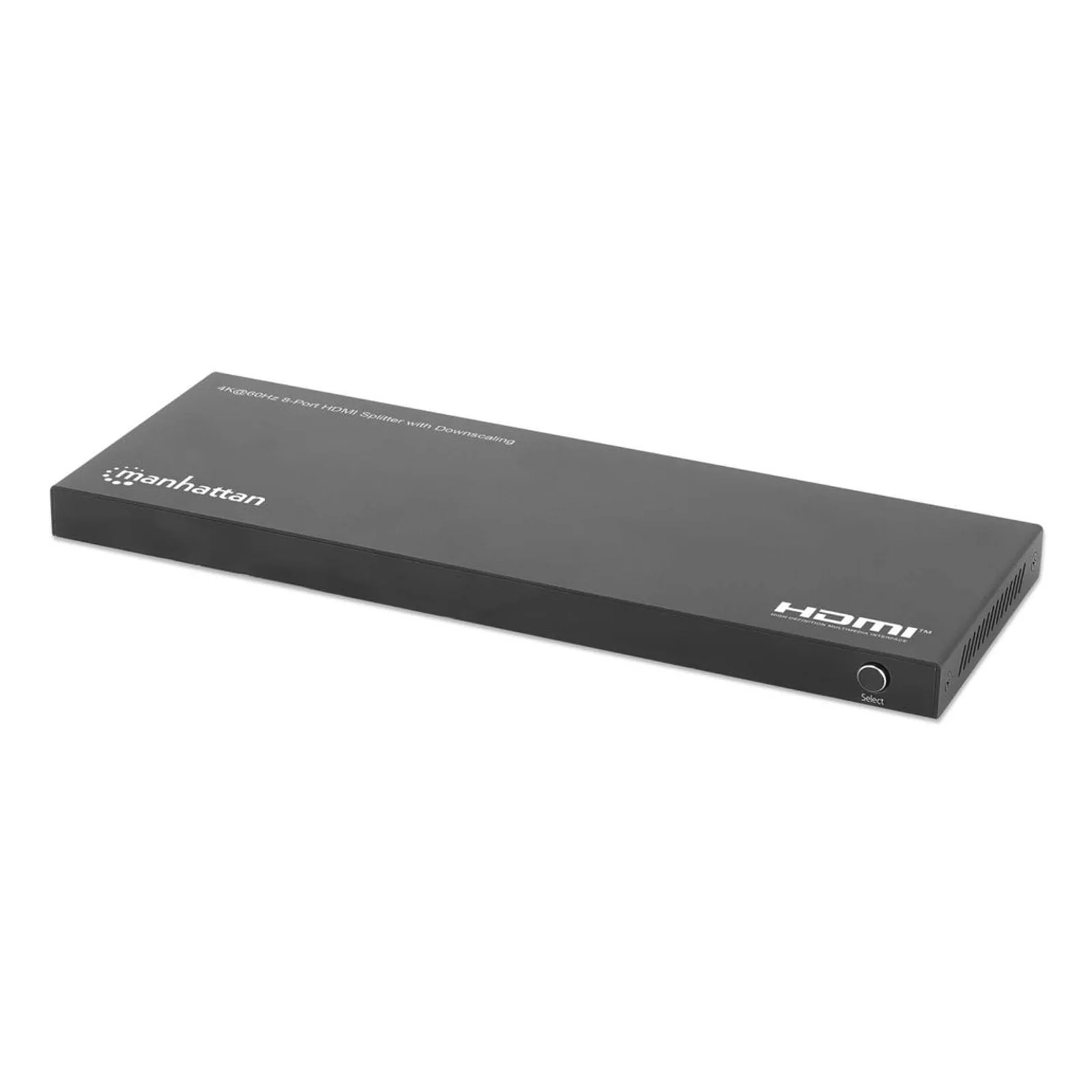 Splitter HDMI 8 ports 4K@60 Hz avec downscaling, 1 entrée vers 8 sorties (1×8), 18 Gbps, sélecteur EDID pour downscaling, noir
