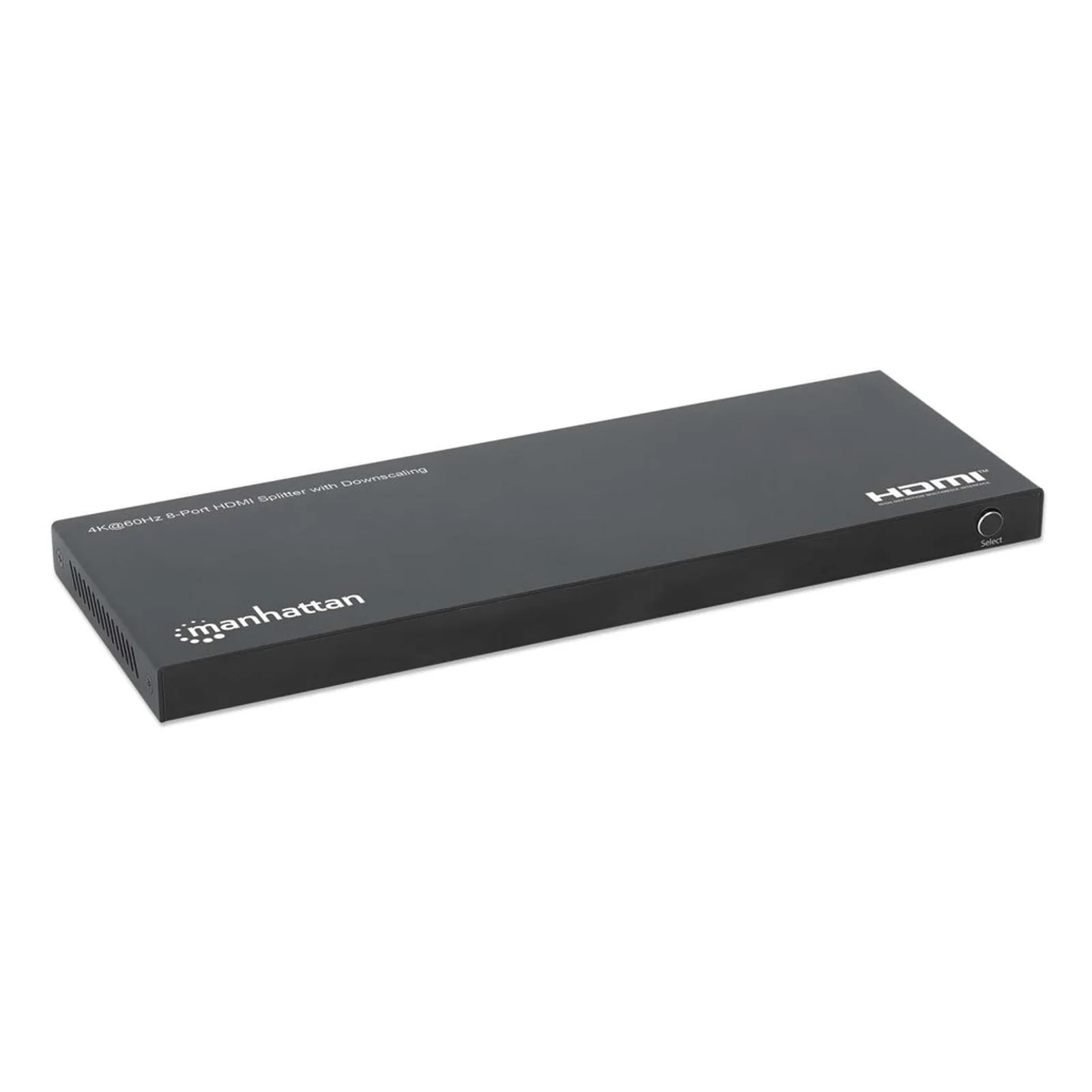 Manhattan Splitter HDMI 8 ports 4K@60 Hz avec downscaling, 1 entrée vers 8 sorties (1×8), 18 Gbps, sélecteur EDID pour downscaling, noir