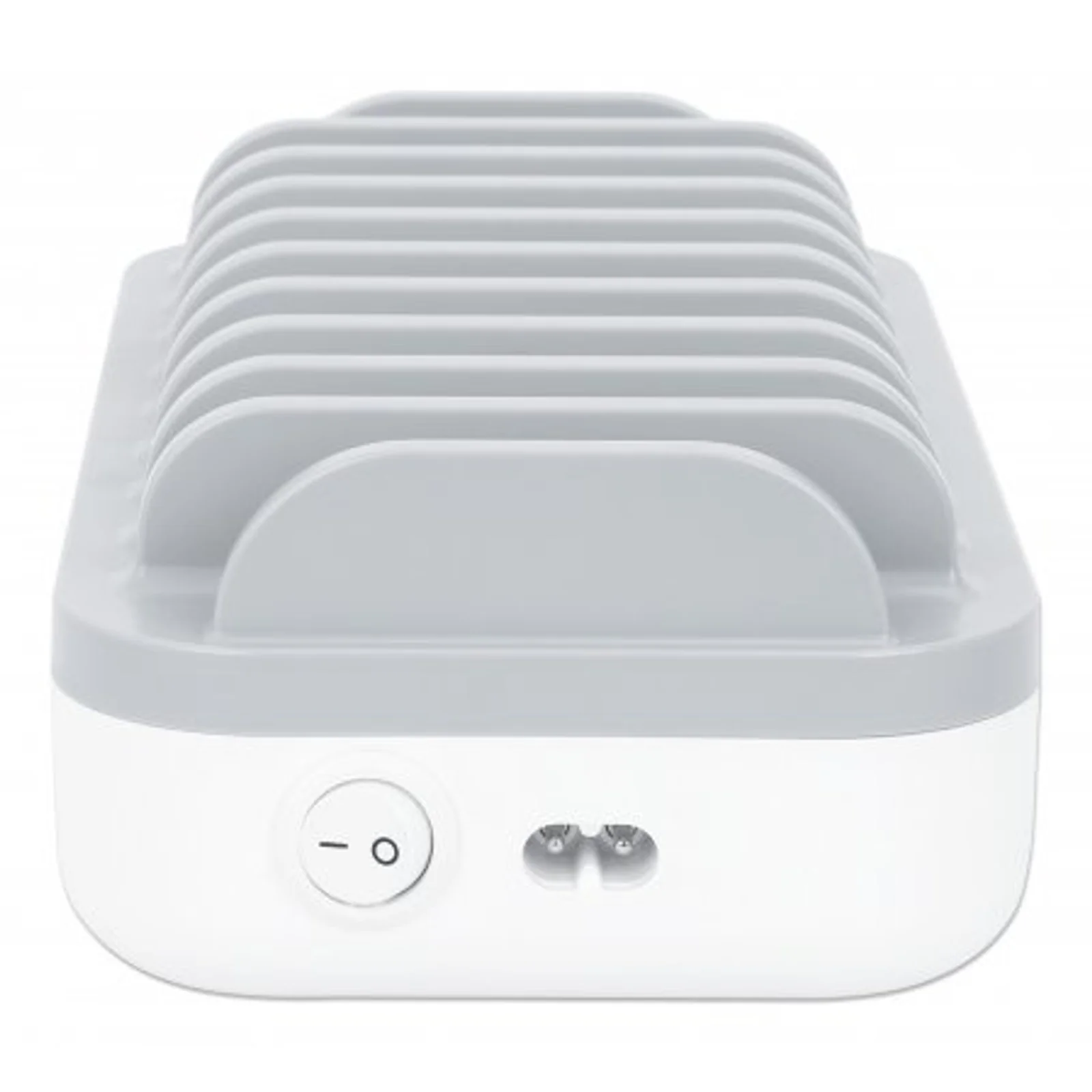 Manhattan Station de charge à 10 ports : 3 USB-C (jusqu’à 18 W PD) et 7 USB-A (jusqu’à 12 W), puissance totale de 120 W, blanc/gris, garantie de 3 ans