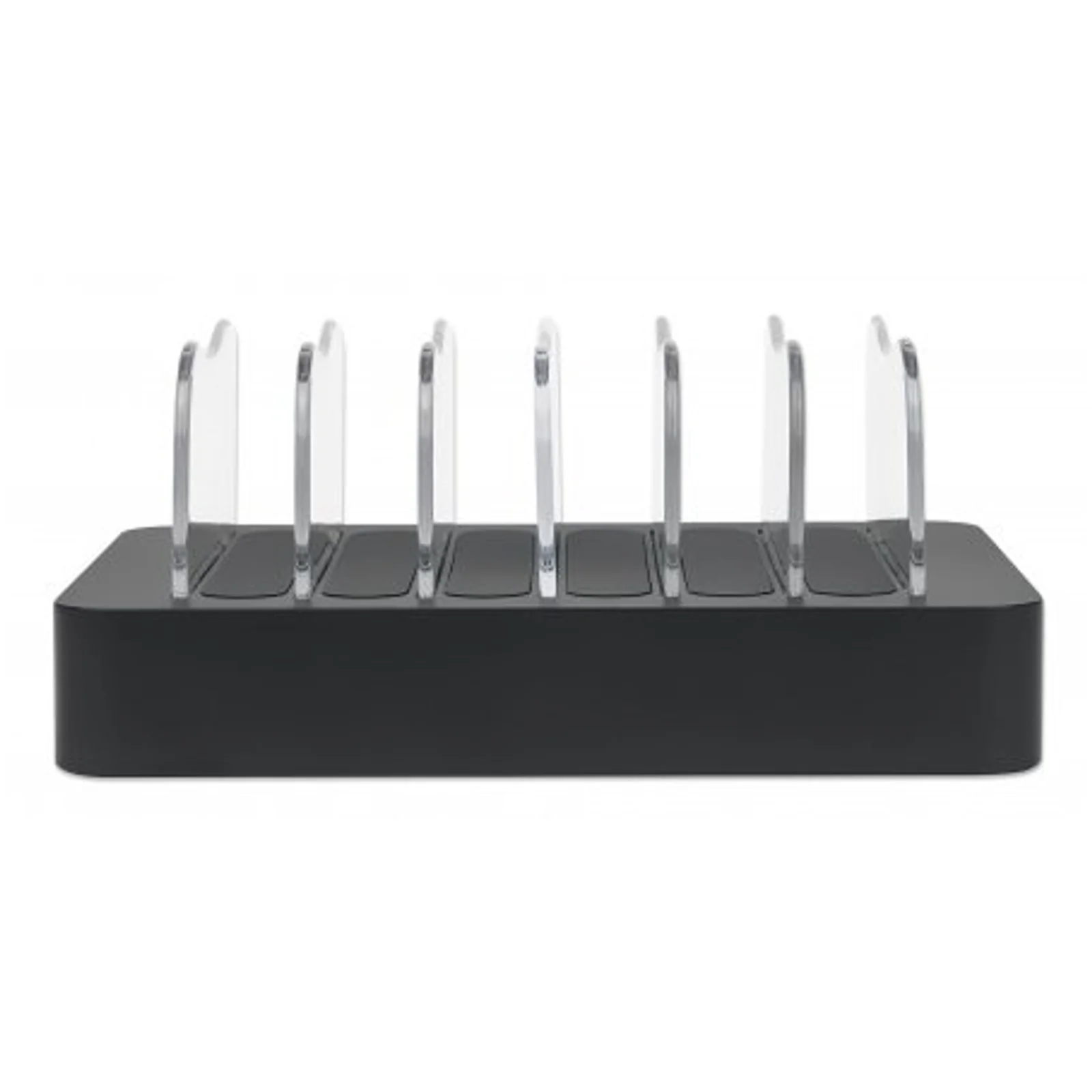 Manhattan Station de charge à 6 ports USB-A, sorties 6 × 2,4 A, Smart IC, indicateurs LED, noir, garantie de 3 ans