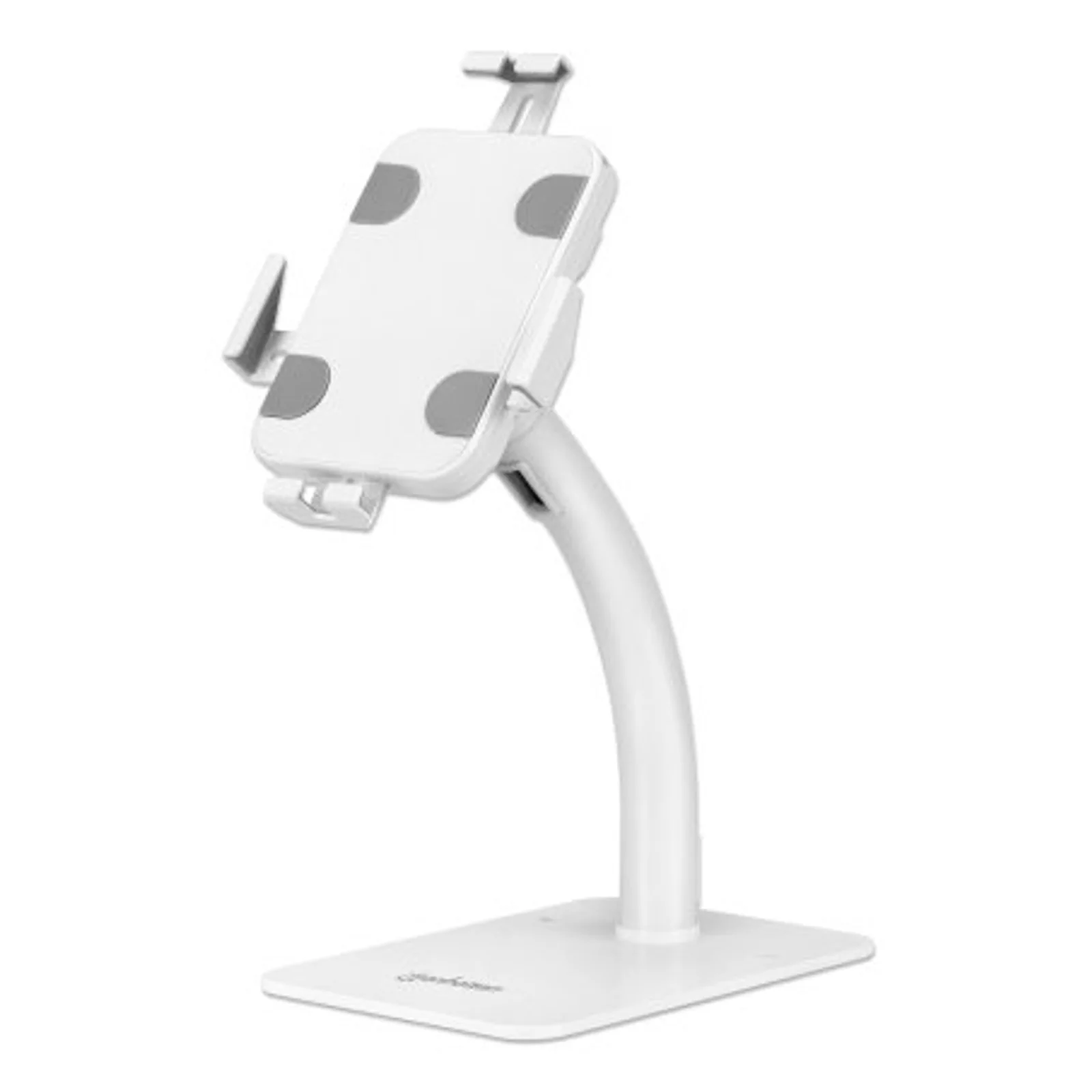 Support antivol de bureau pour tablette/iPad, universel, rotation 360°, inclinaison +20° à -110°, verrouillable, blanc, tablettes 7,9"–11"