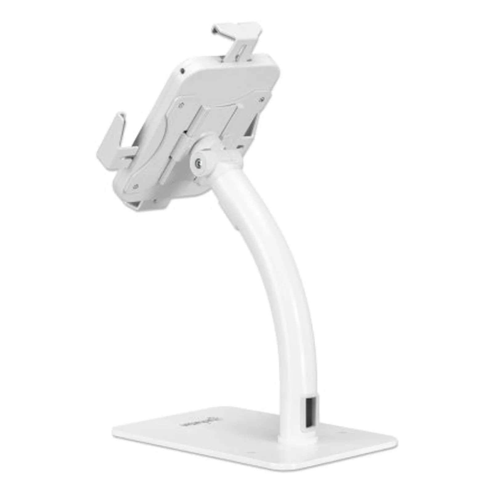 Manhattan Support antivol de bureau pour tablette/iPad, universel, rotation 360°, inclinaison +20° à -110°, verrouillable, blanc, tablettes 7,9"–11"
