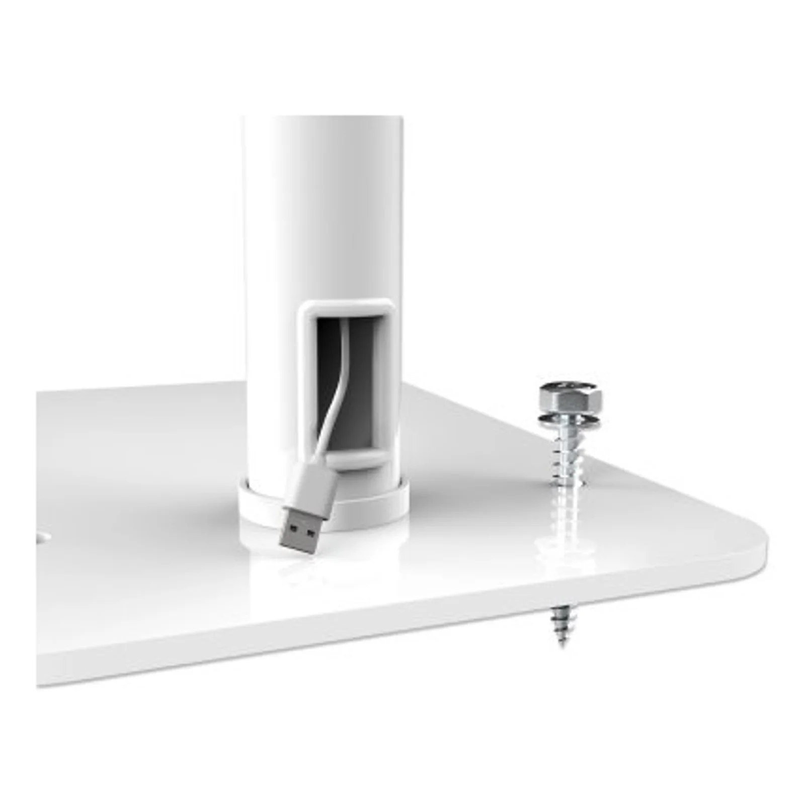 Manhattan Support antivol de bureau pour tablette/iPad, universel, rotation 360°, inclinaison +20° à -110°, verrouillable, blanc, tablettes 7,9"–11"