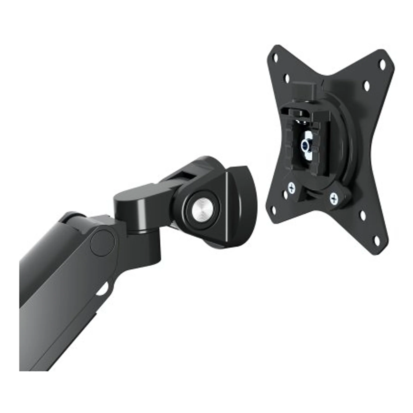Manhattan Support de bureau double pour TV/moniteurs (bras à vérin gaz à Bras articulé) avec station d’accueil intégrée, écrans jusqu’à 27", Ethernet, HDMI x2, USB-A x3, USB-C, alimentation USB-C PD 100 W (Chargeur USB-C non inclus)