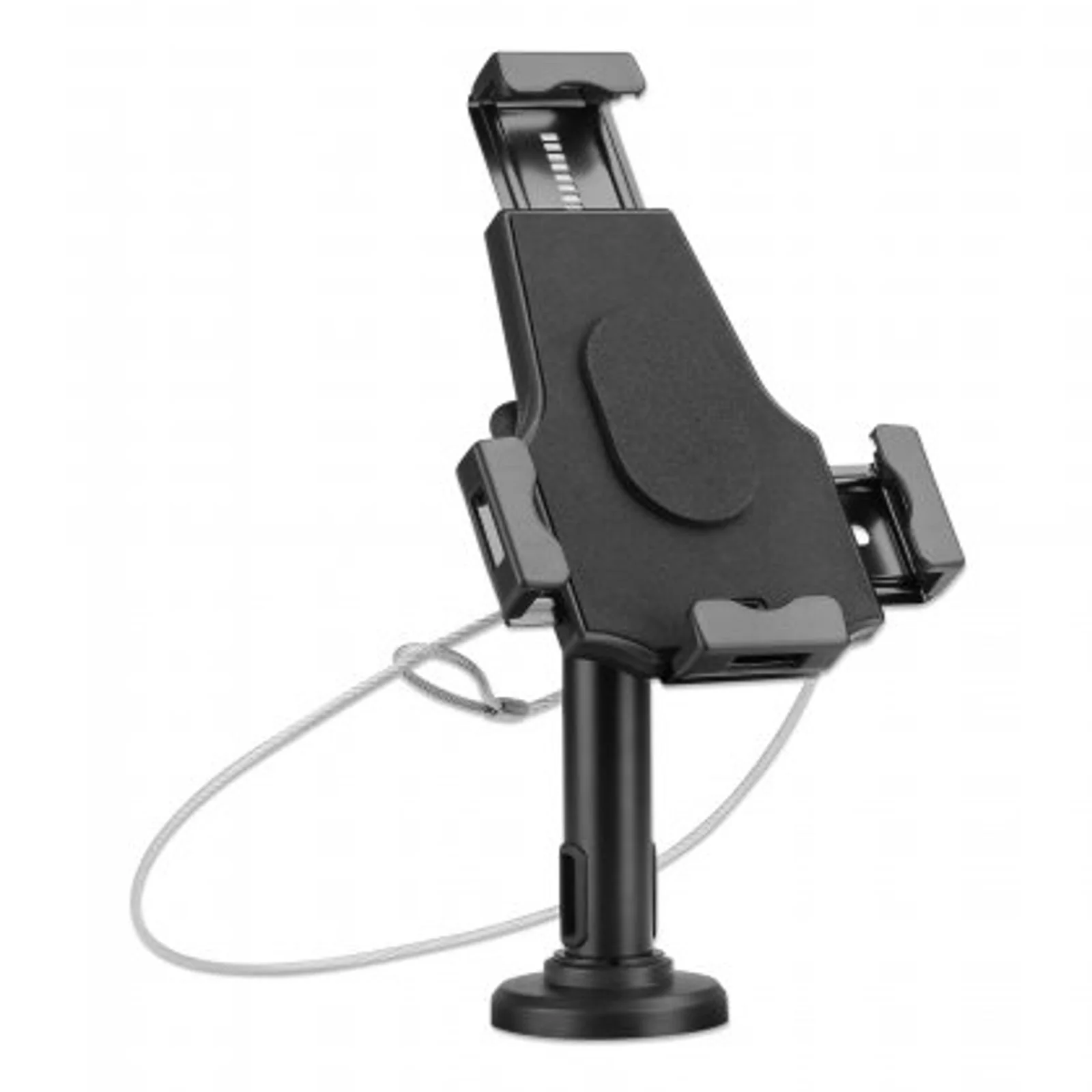 Manhattan Support de bureau pour iPad et tablettes, verrouillable, montage mural possible, antivol, pour tablettes 7,9" à 10,5", rotation 360°, inclinaison ±70°, pivot 330°, noir