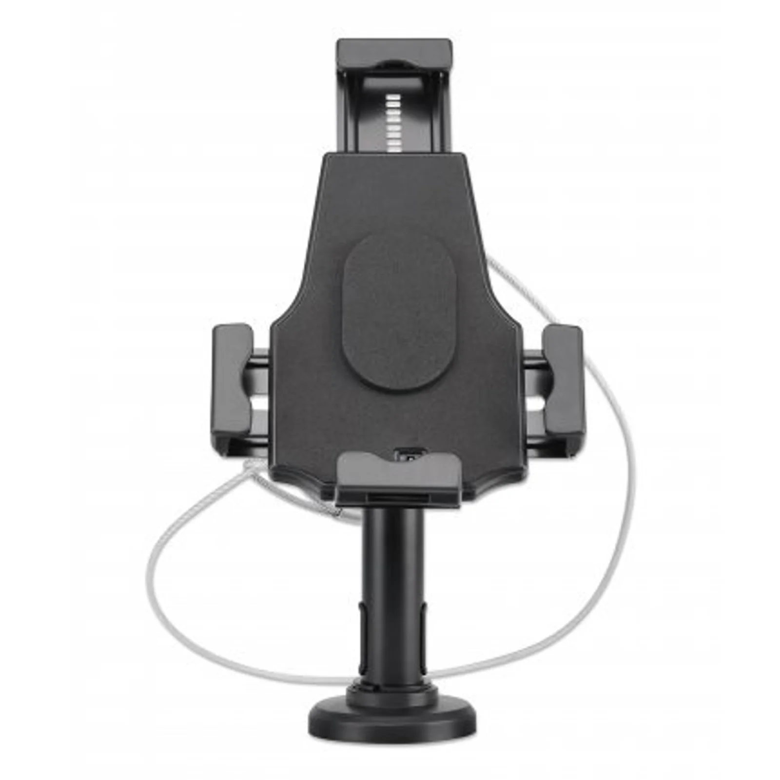 Manhattan Support de bureau pour iPad et tablettes, verrouillable, montage mural possible, antivol, pour tablettes 7,9" à 10,5", rotation 360°, inclinaison ±70°, pivot 330°, noir
