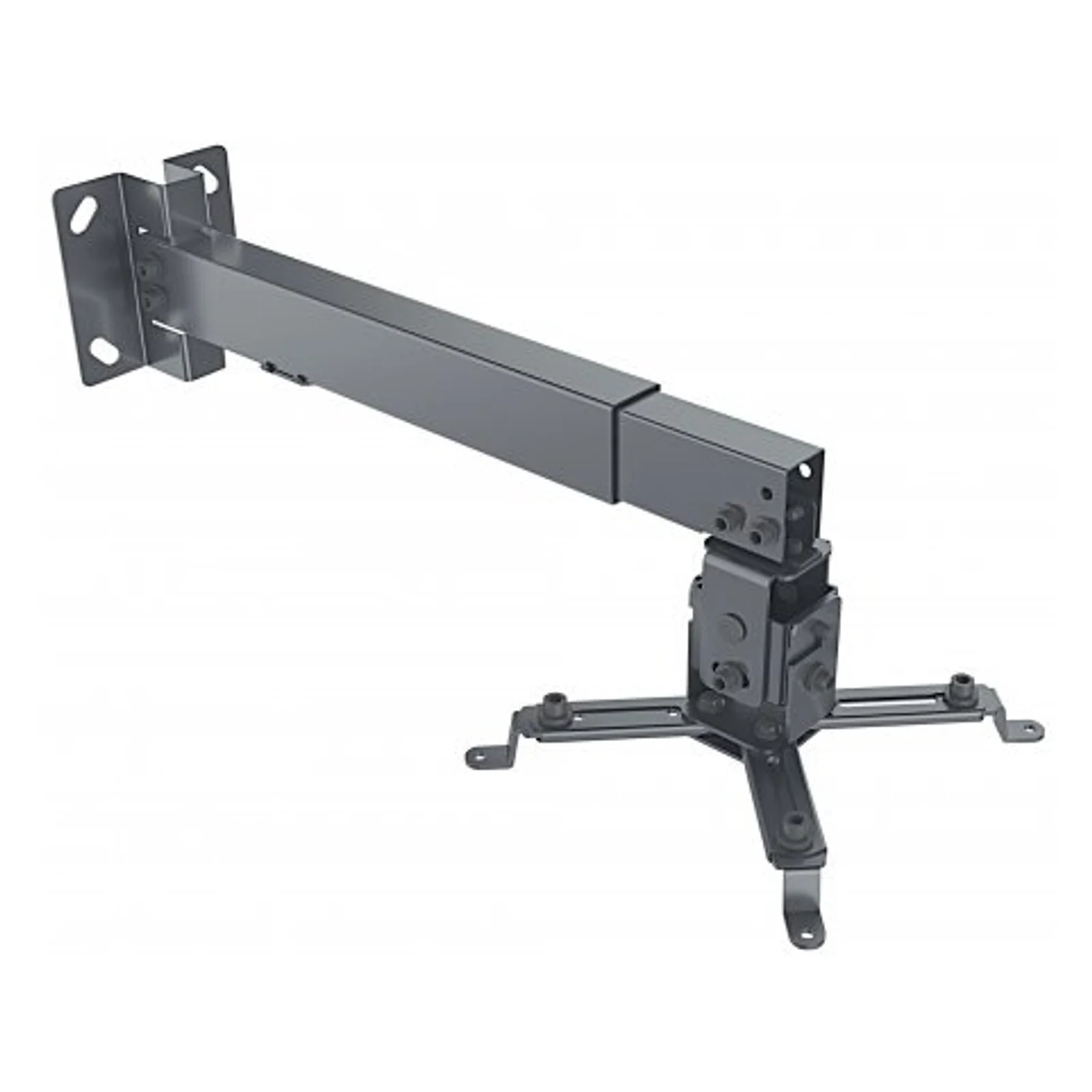 Support de projecteur plafond/mur, inclinaison + pivot, hauteur 43–65 cm, charge max. 20 kg, noir