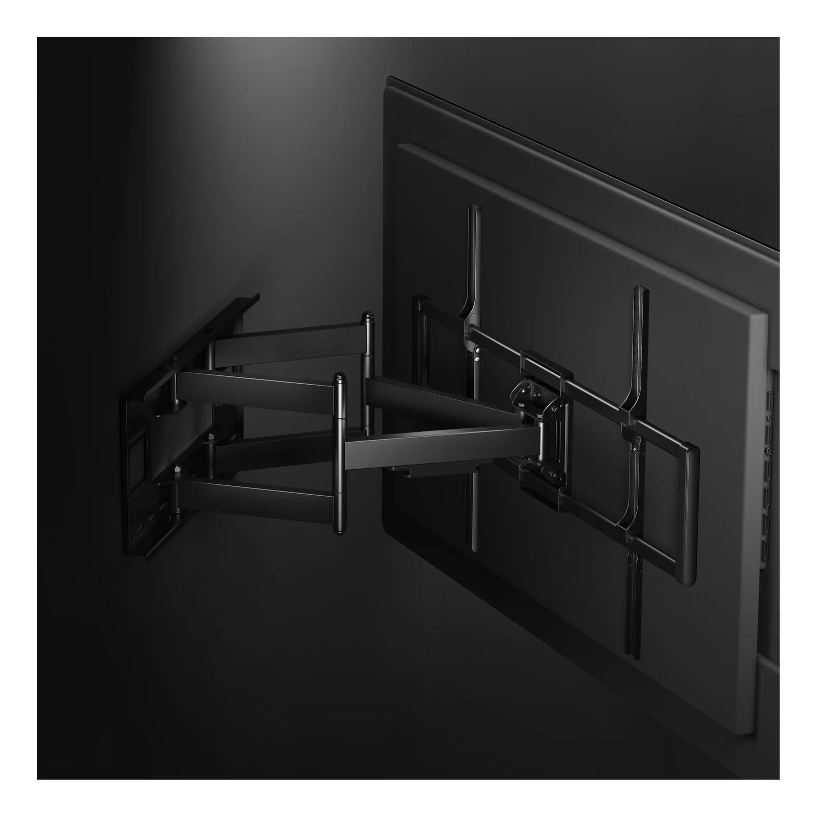 Manhattan Support mural pour TV/moniteurs (Bras articulé), écrans 37" à 120", Compatibilité VESA : de 200x200 à 900x600 mm (vérifiez les dimensions des quatre trous de fixation à l’arrière), charge max. 120 kg, noir