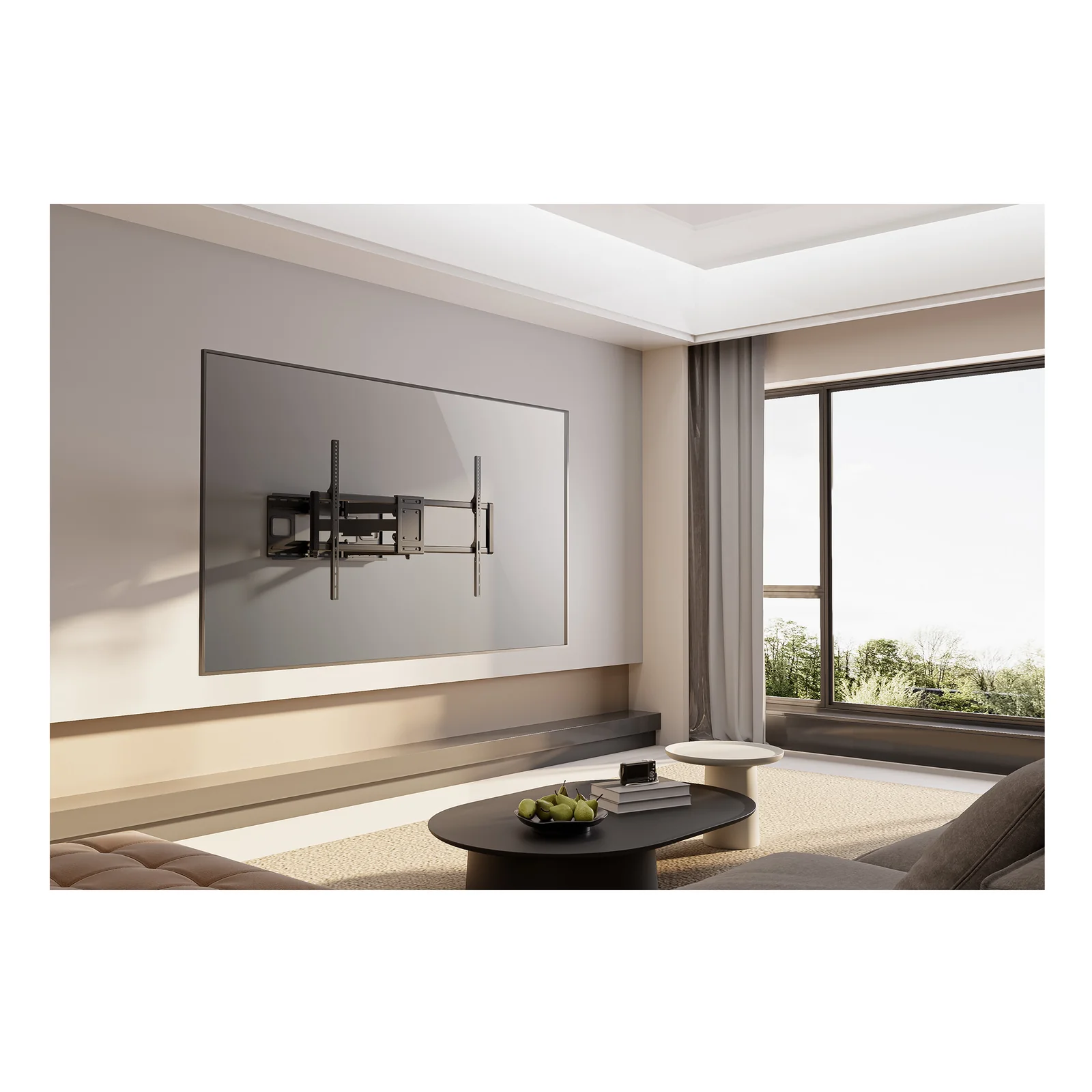 Manhattan Support mural pour TV/moniteurs (Bras articulé), écrans 37" à 120", Compatibilité VESA : de 200x200 à 900x600 mm (vérifiez les dimensions des quatre trous de fixation à l’arrière), charge max. 120 kg, noir
