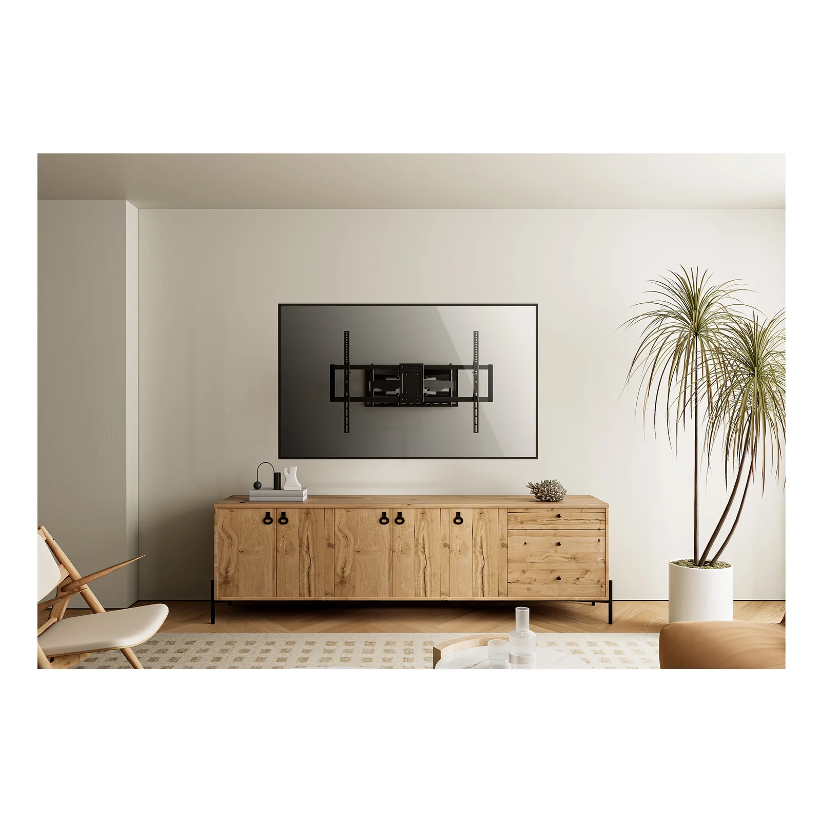 Manhattan Support mural pour TV/moniteurs (Bras articulé), écrans 37" à 120", Compatibilité VESA : de 200x200 à 900x600 mm (vérifiez les dimensions des quatre trous de fixation à l’arrière), charge max. 120 kg, noir