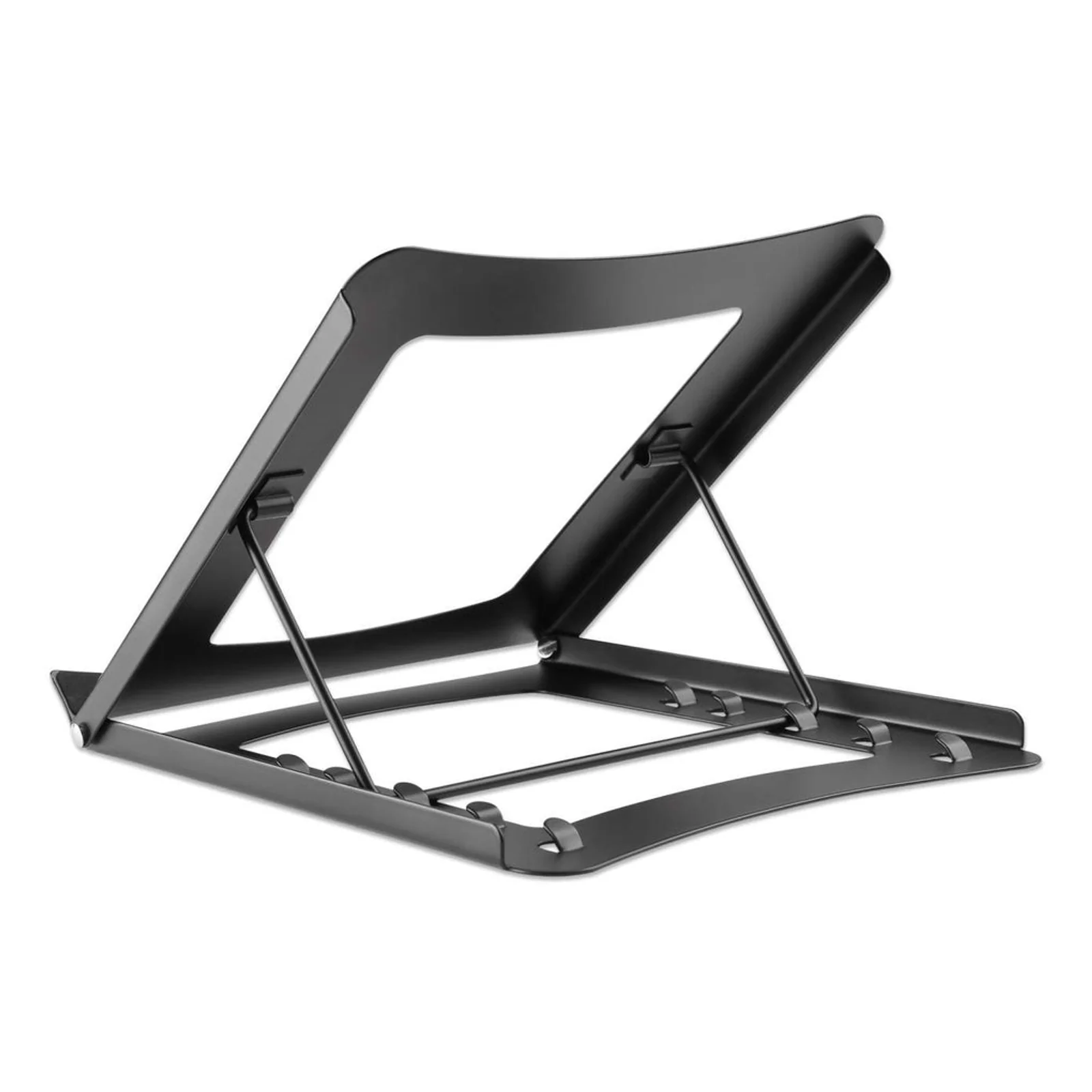 Manhattan Support pour ordinateur portable et tablette, réglable (5 positions), jusqu’à 15,6", portable et léger, acier, noir