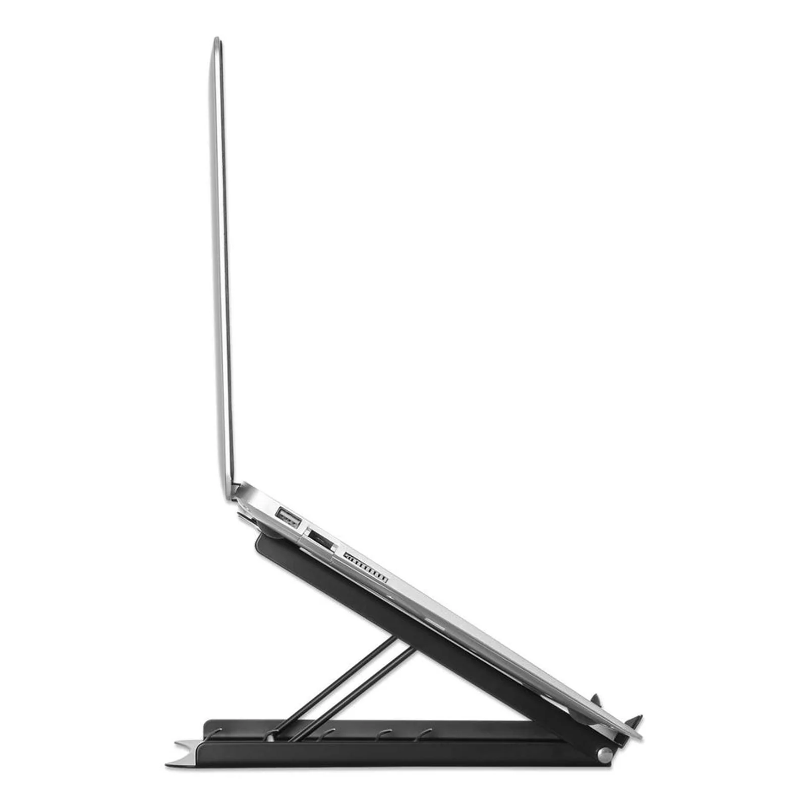 Manhattan Support pour ordinateur portable et tablette, réglable (5 positions), jusqu’à 15,6", portable et léger, acier, noir