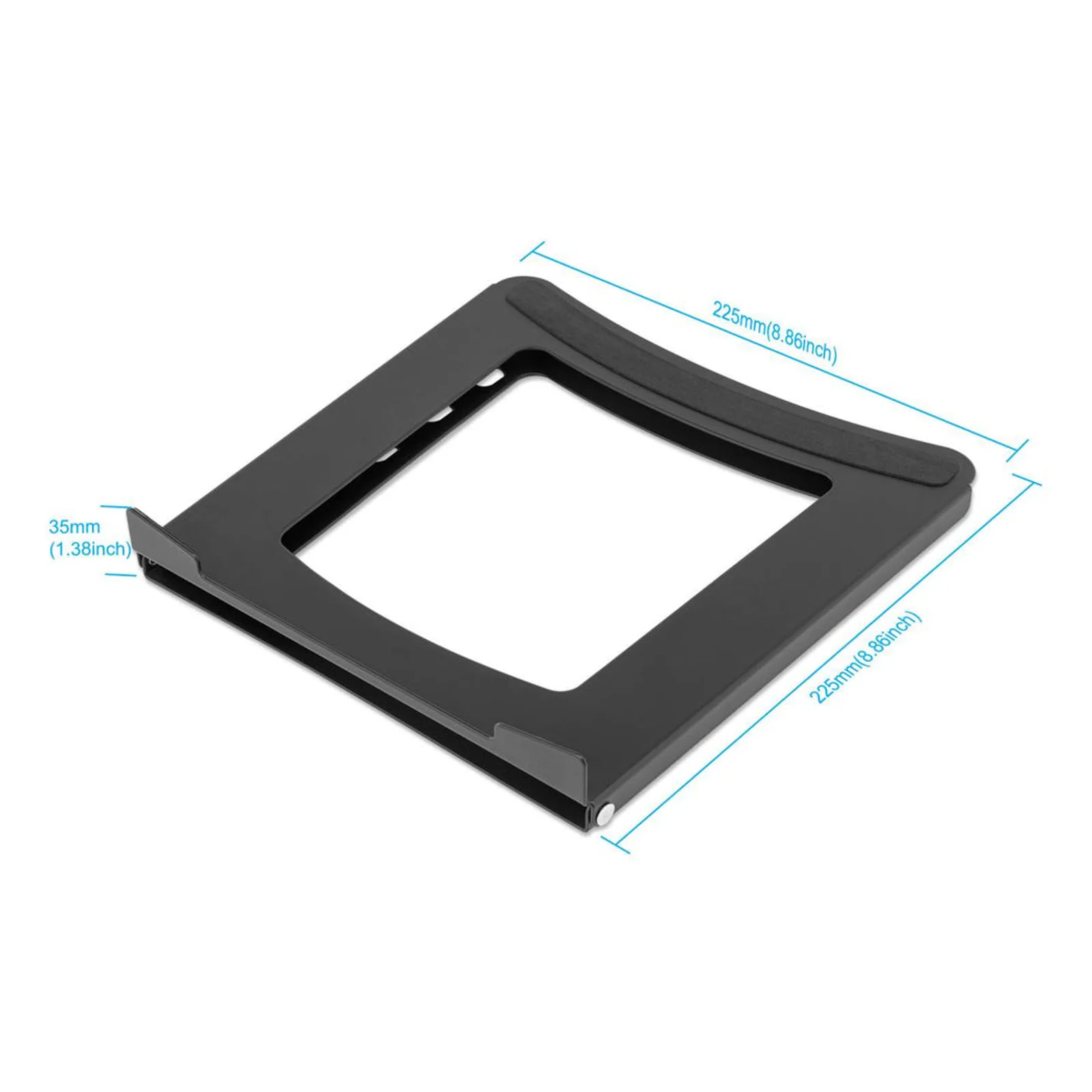 Manhattan Support pour ordinateur portable et tablette, réglable (5 positions), jusqu’à 15,6", portable et léger, acier, noir