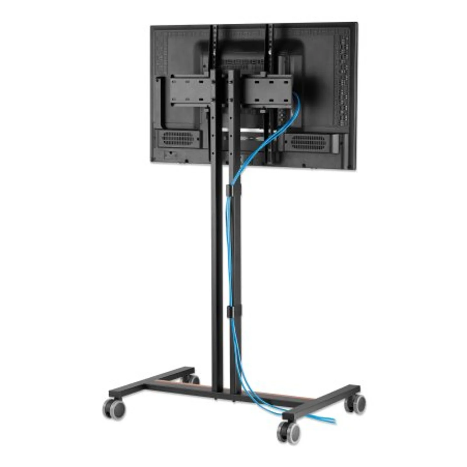 Manhattan Support sur roulettes pour TV/moniteurs, écrans 34" à 55", Compatibilité VESA : de 200x200 à 400x400 mm (vérifiez les dimensions des quatre trous de fixation à l’arrière), charge max. 35 kg, hauteur réglable sur 4 niveaux