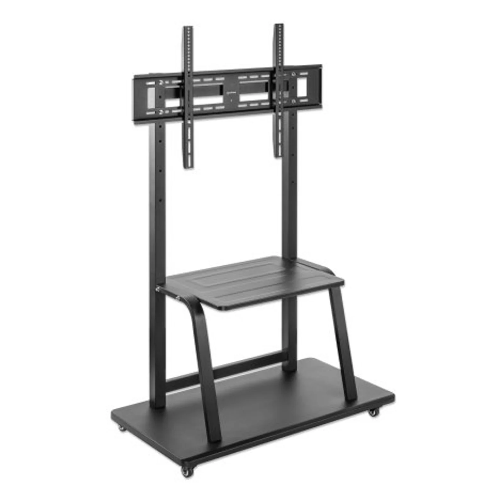 Manhattan Support sur roulettes pour TV/moniteurs, écrans 37" à 100", Compatibilité VESA : de 200x200 à 800x600 mm (vérifiez les dimensions des quatre trous de fixation à l’arrière), charge max. 150 kg, hauteur réglable sur 4 niveaux