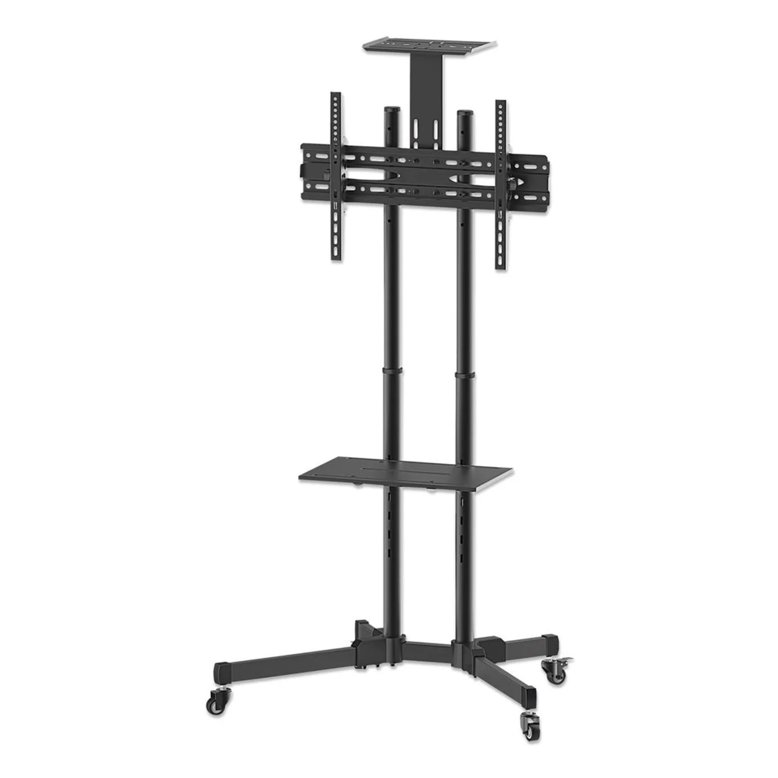 Support sur roulettes pour TV/moniteurs, écrans 37" à 65", Compatibilité VESA : de 200x200 à 600x400 mm (vérifiez les dimensions des quatre trous de fixation à l’arrière), charge max. 40 kg, noir
