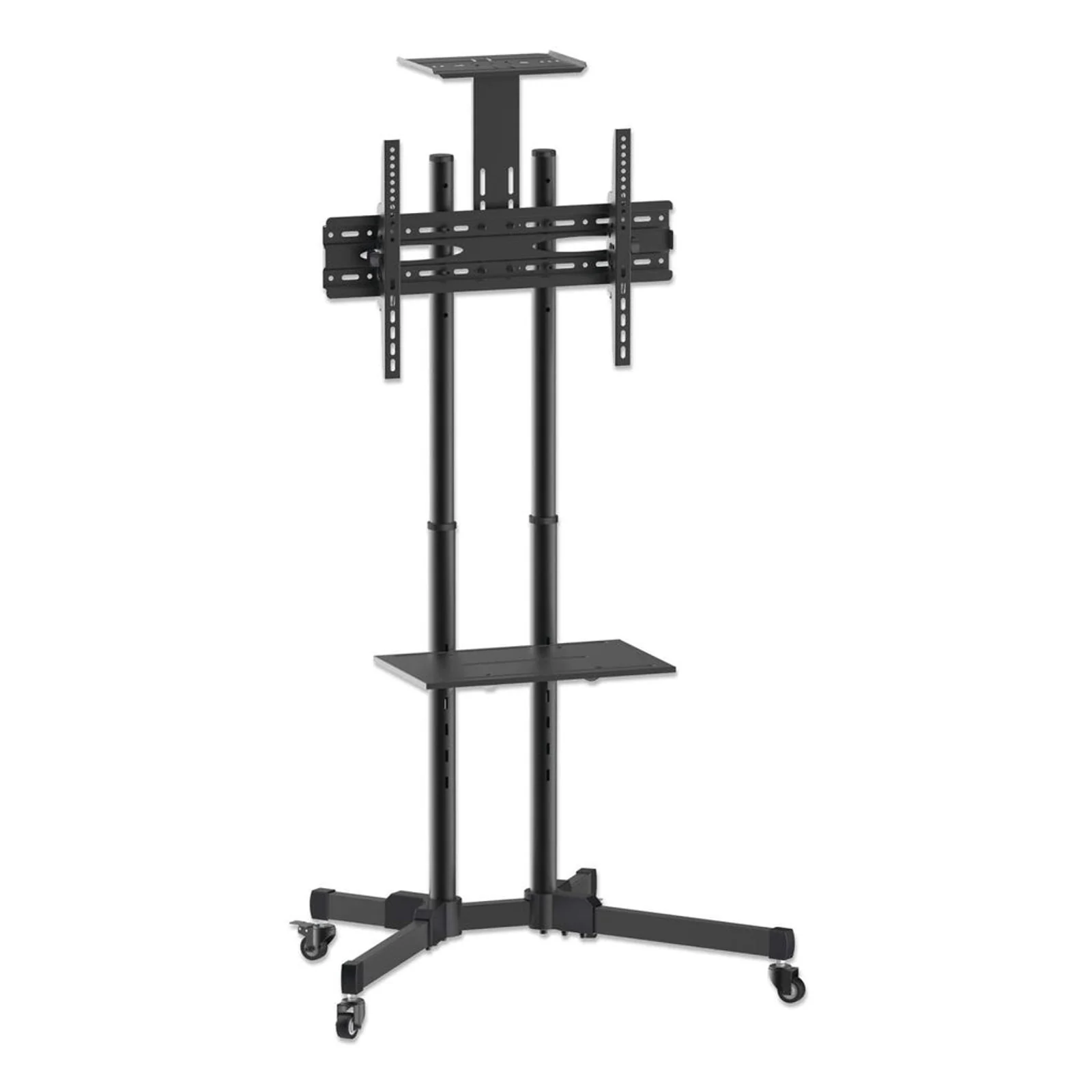 Manhattan Support sur roulettes pour TV/moniteurs, écrans 37" à 65", Compatibilité VESA : de 200x200 à 600x400 mm (vérifiez les dimensions des quatre trous de fixation à l’arrière), charge max. 40 kg, noir