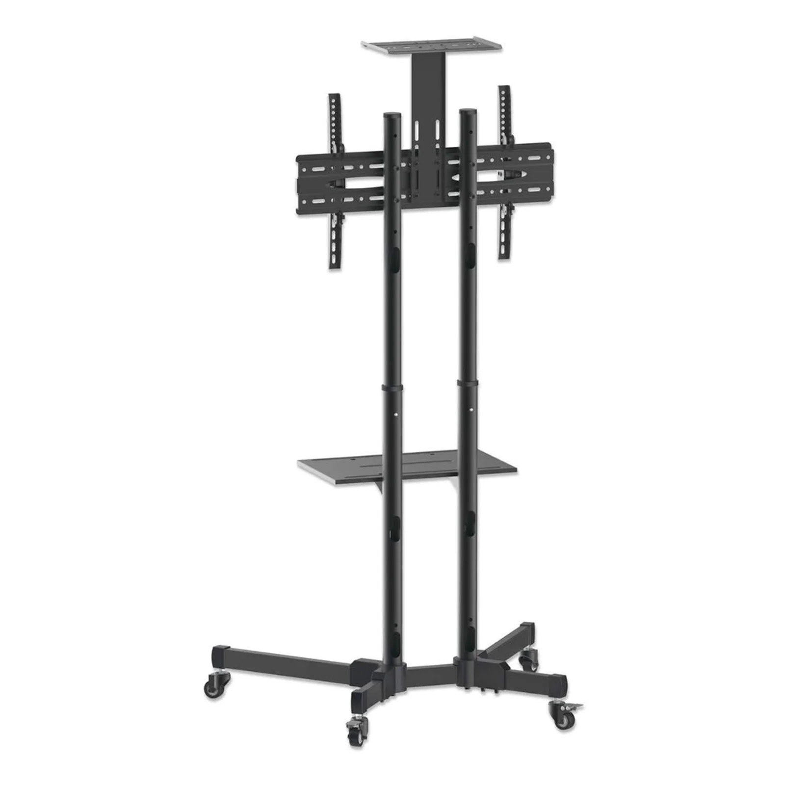 Manhattan Support sur roulettes pour TV/moniteurs, écrans 37" à 65", Compatibilité VESA : de 200x200 à 600x400 mm (vérifiez les dimensions des quatre trous de fixation à l’arrière), charge max. 40 kg, noir