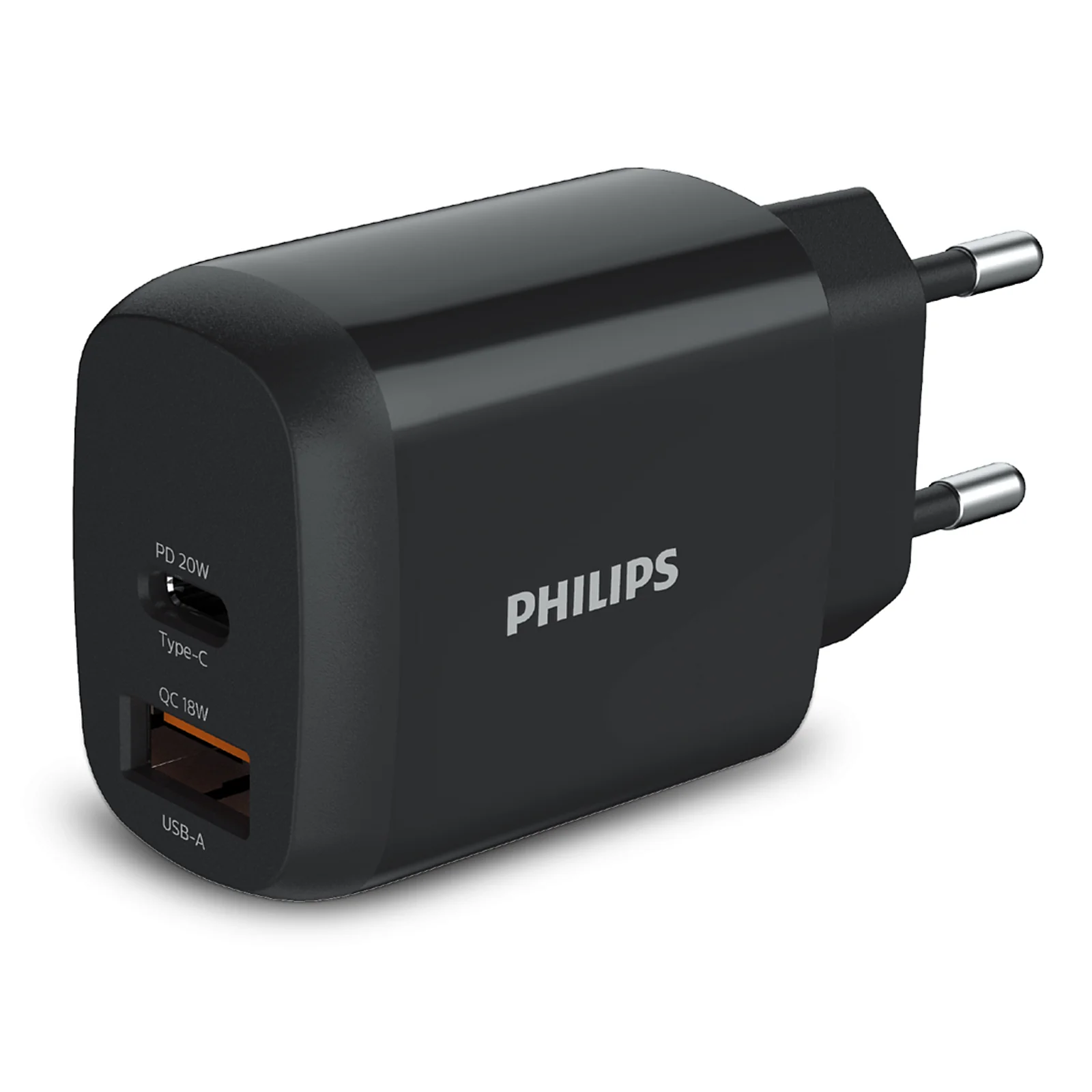 Philips Chargeur secteur 18W 1 port USB-Type C et 1 USB-A