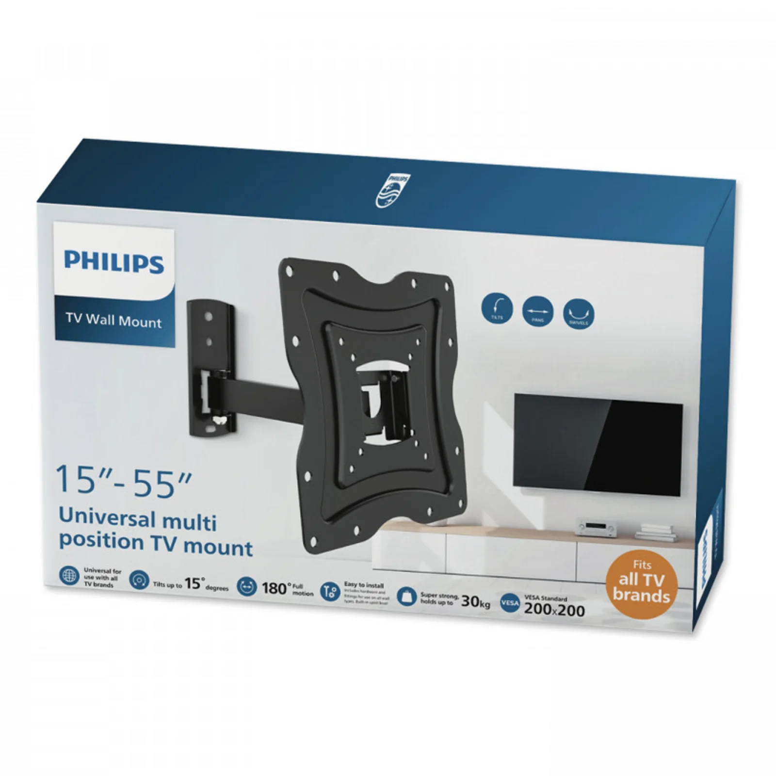 Philips Support mural articulé pour écrans plats de 15’’ à 55’’
