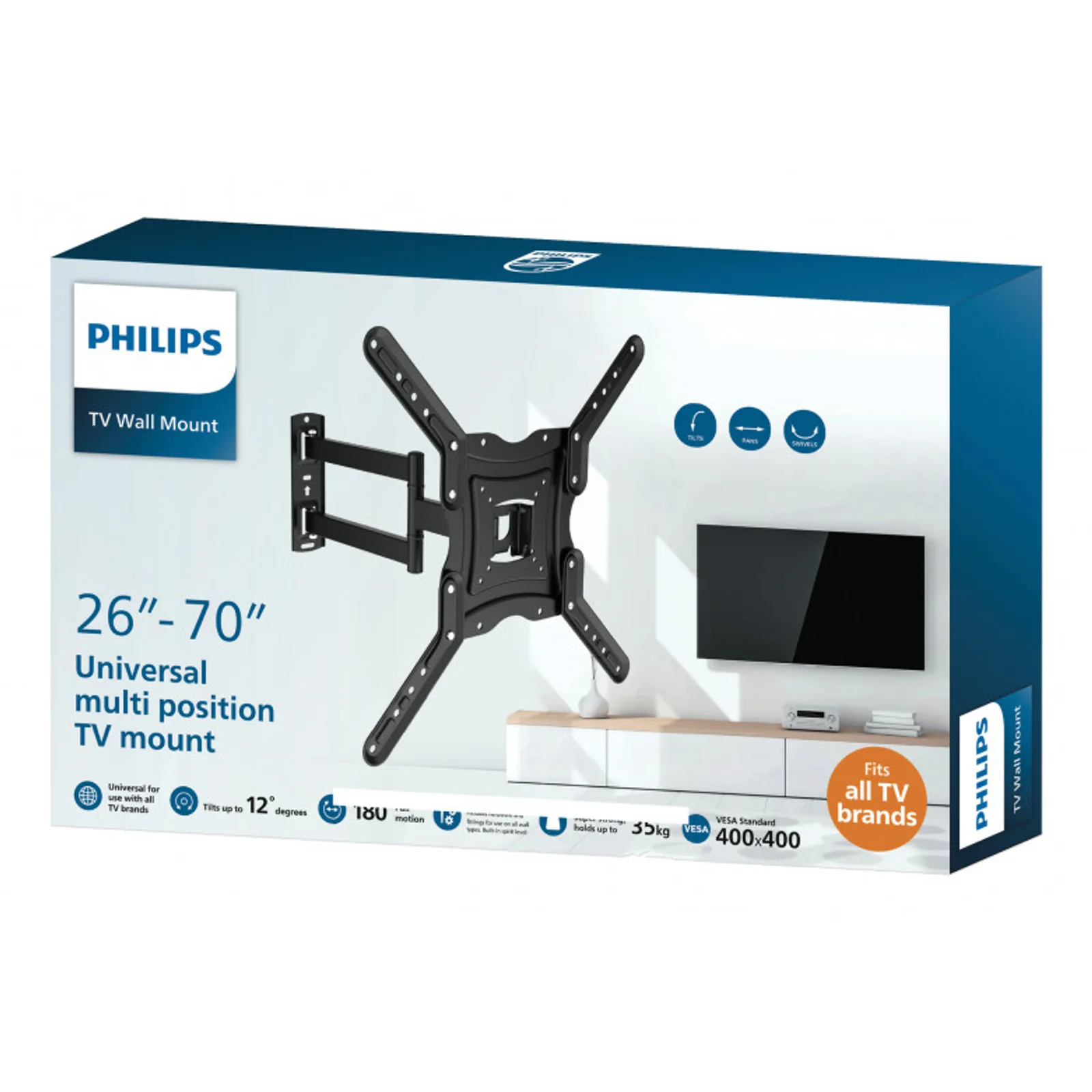 Philips Support mural articulé pour écrans plats de 26’’ à 70’'