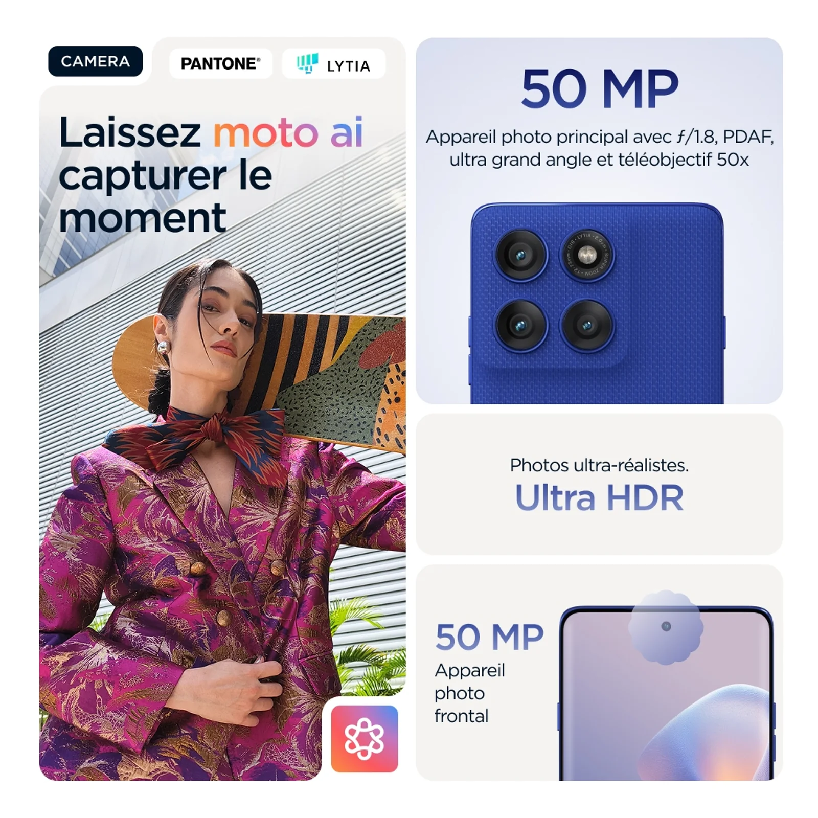 Motorola edge 60 pro 16,9 cm (6.67") Double SIM Android 15 5G USB Type-C 12 Go 512 Go 6000 mAh Bleu