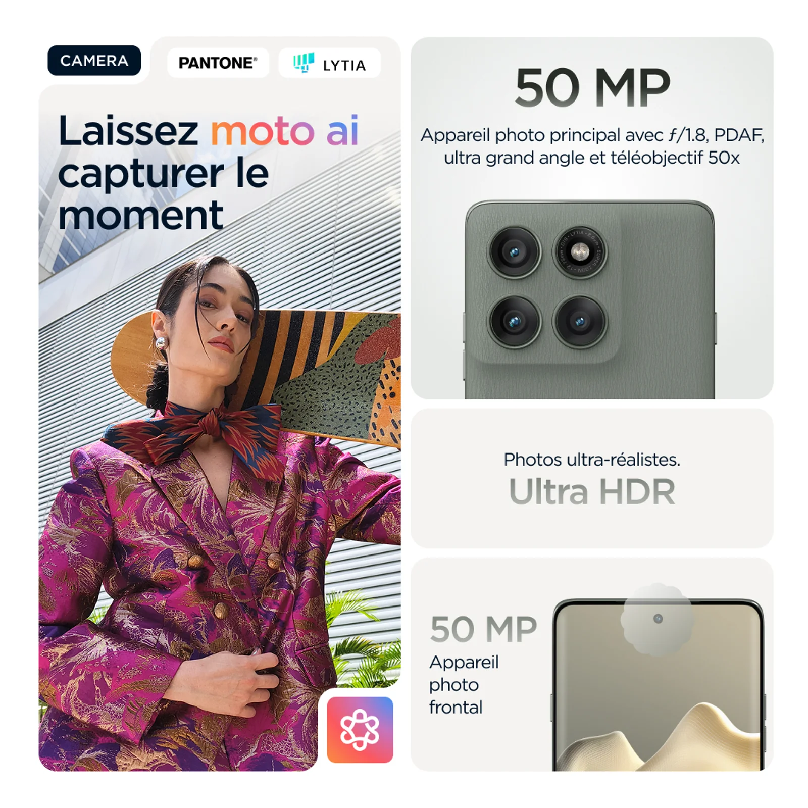 Motorola edge 60 pro 16,9 cm (6.67") Double SIM Android 15 5G USB Type-C 12 Go 512 Go 6000 mAh Gris