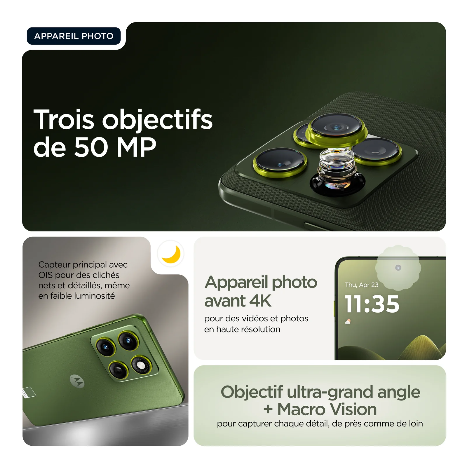 Motorola edge 70 17 cm (6.7") Double SIM Android 16.0 5G USB Type-C 12 Go 512 Go 4800 mAh Vert