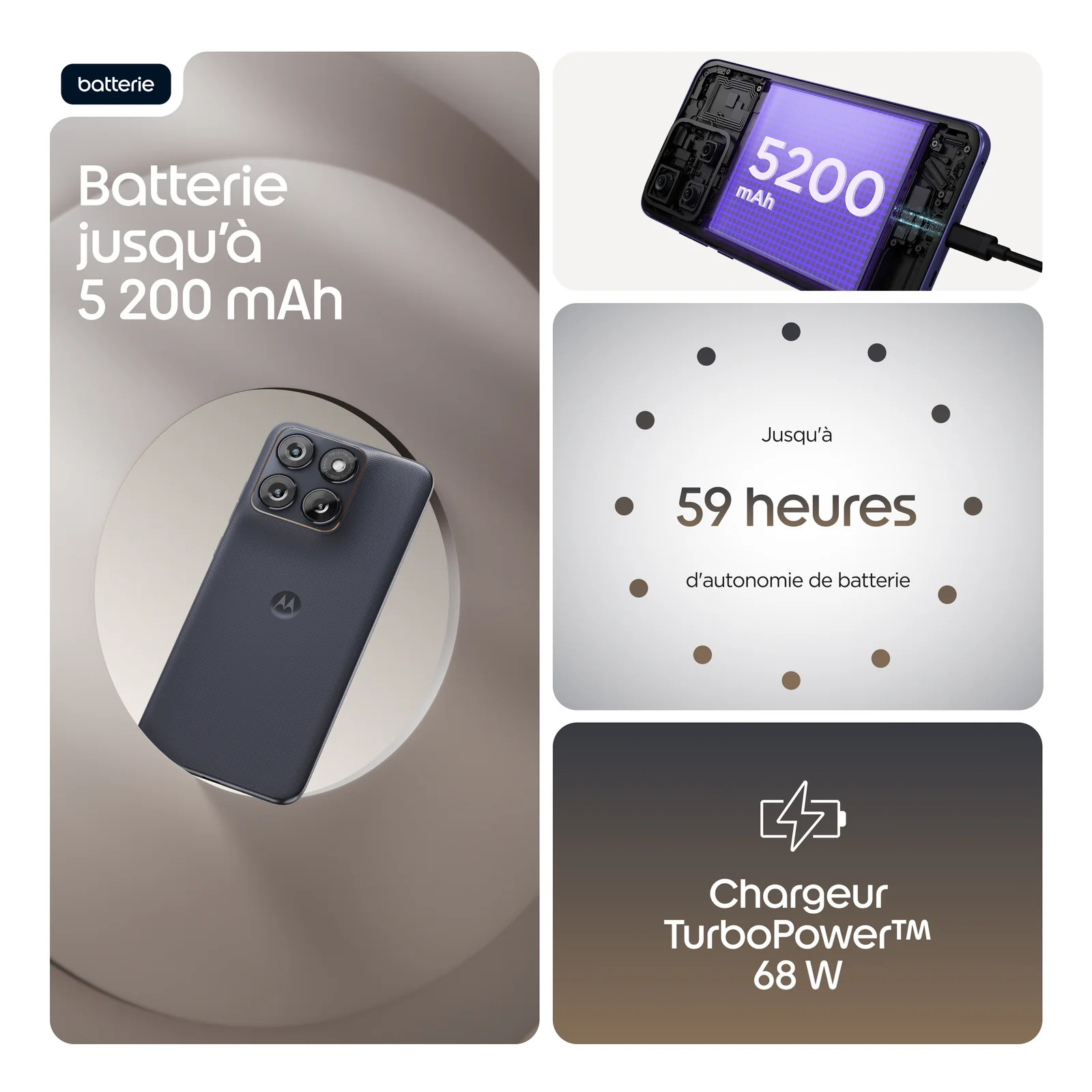 Motorola edge 70 fusion 17,2 cm (6.78") Double SIM Android 16.0 5G USB Type-C 8 Go 256 Go 5200 mAh Noir