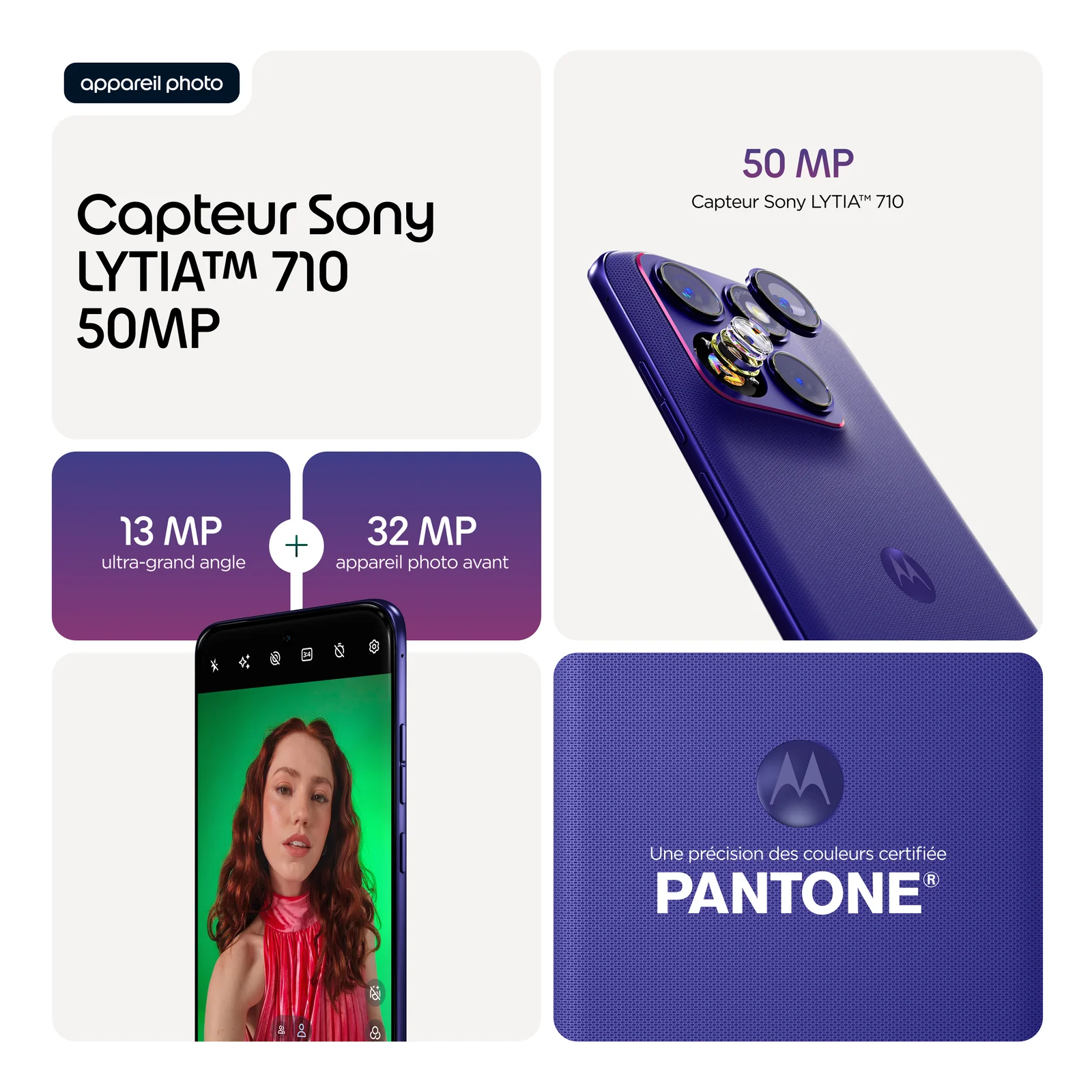 Motorola edge 70 fusion 17,2 cm (6.78") Double SIM Android 16.0 5G USB Type-C 8 Go 256 Go 5200 mAh Violet