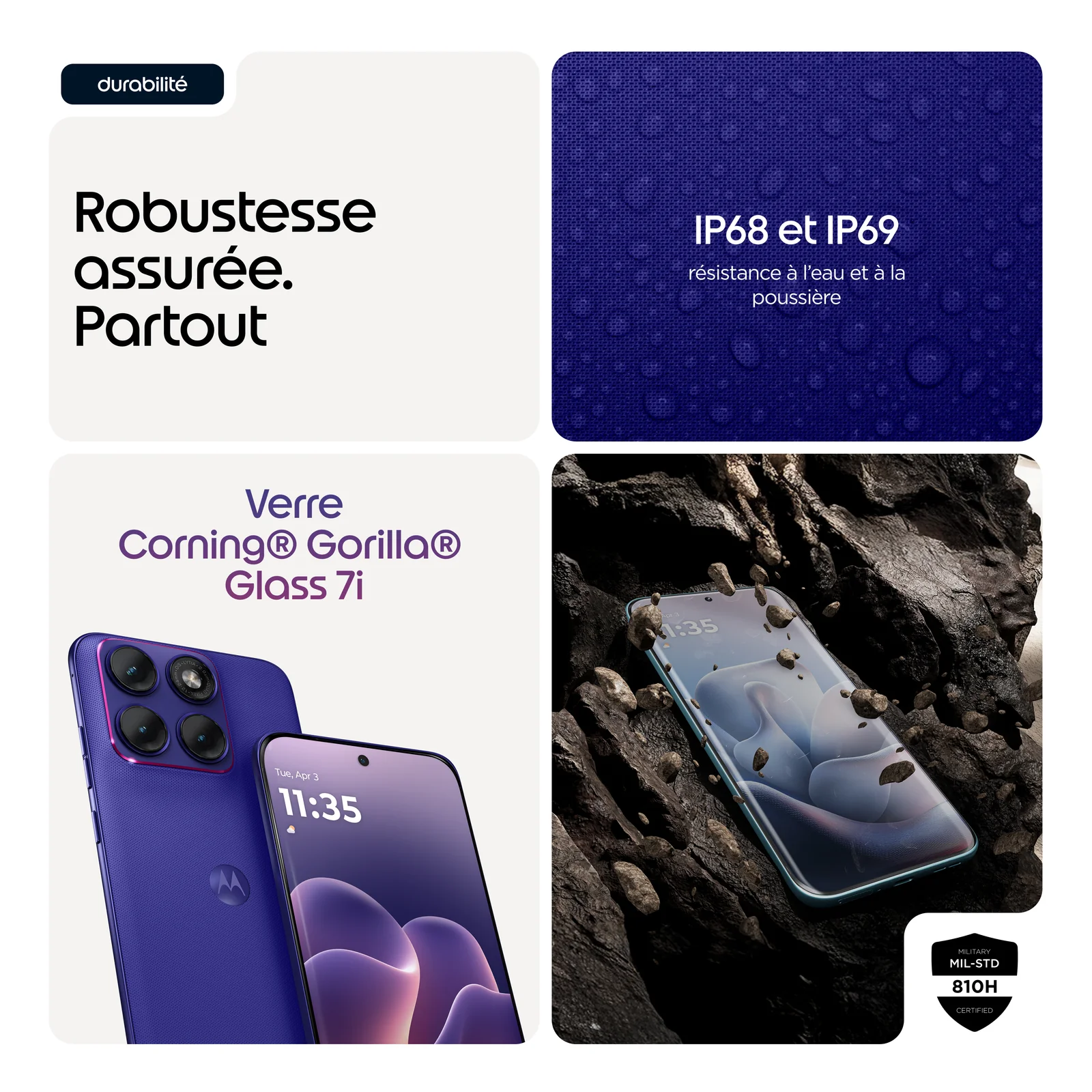 Motorola edge 70 fusion 17,2 cm (6.78") Double SIM Android 16.0 5G USB Type-C 8 Go 256 Go 5200 mAh Violet