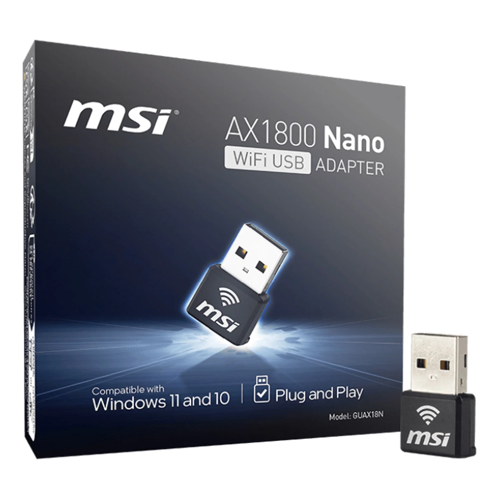 MSI AX1800 Nano WiFi USB Adapter WLAN 1201 Mbit/s