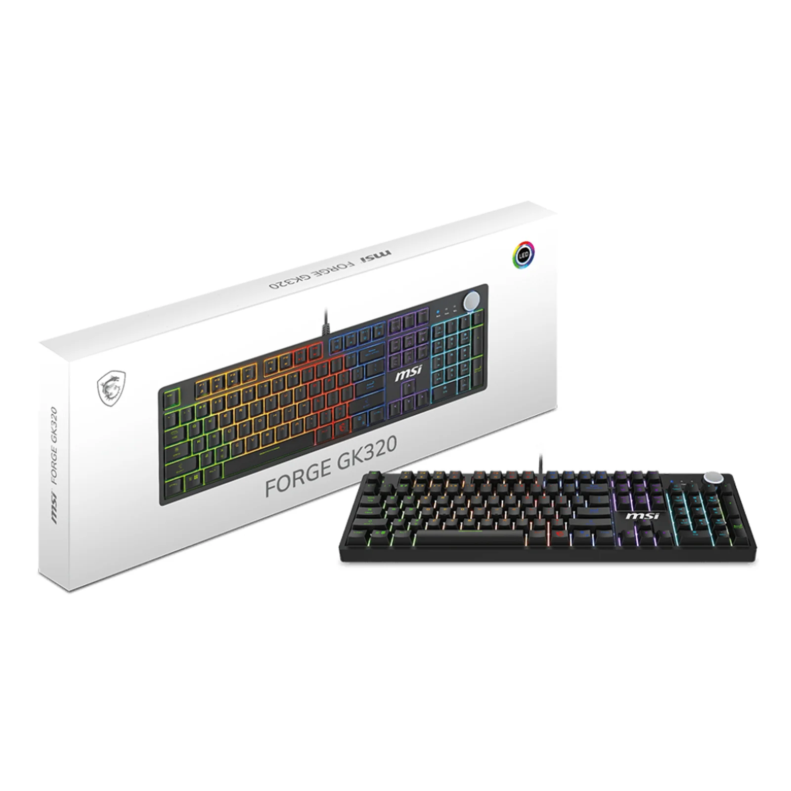 MSI FORGE GK320 RED clavier Gaming USB QWERTY Anglais Noir