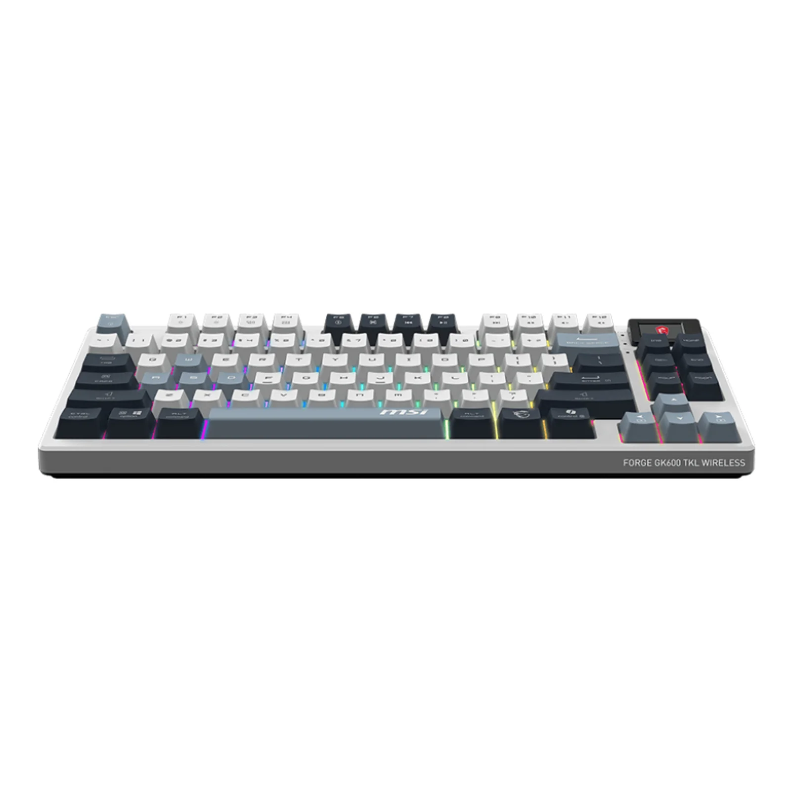 MSI FORGE GK600 TKL WIRELESS SKY clavier Gaming USB + Bluetooth QWERTY Anglais britannique Bleu, Blanc