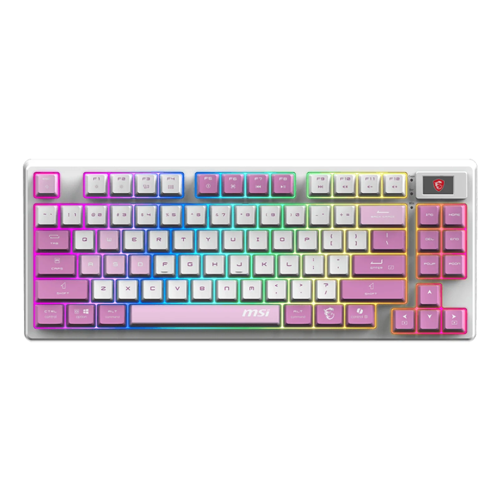 FORGE GK600 TKL WIRELESS VIOLET clavier Gaming USB + Bluetooth QWERTY Espagnole Rose, Violet, Blanc