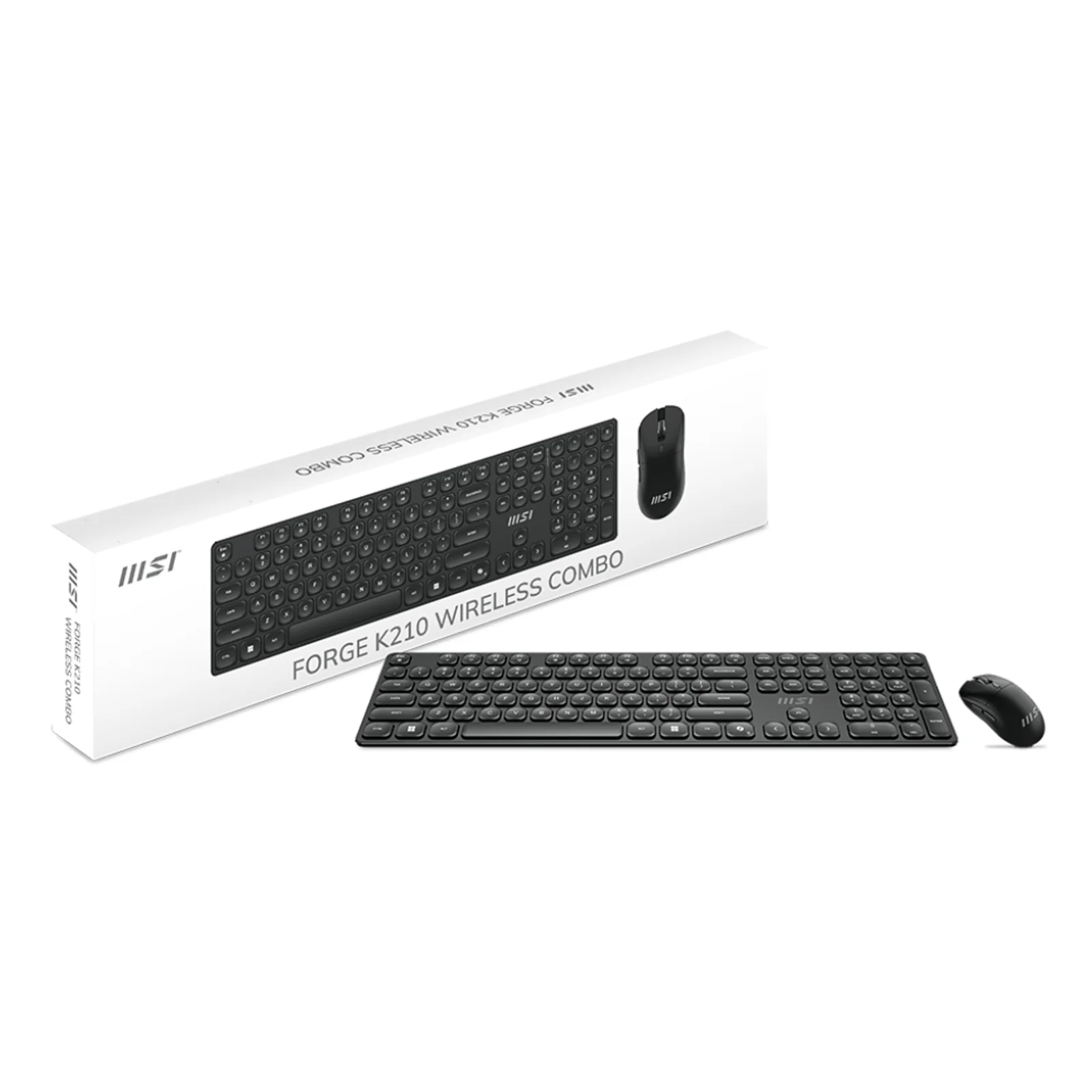 MSI FORGE K210 WIRELESS COMBO clavier Souris incluse maison/bureau USB Noir