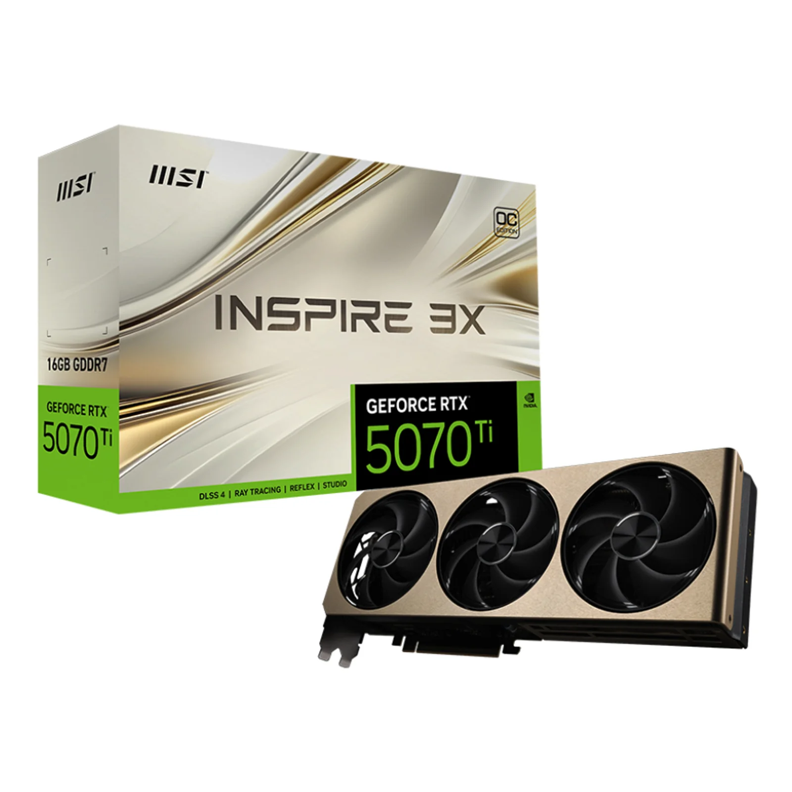MSI GEFORCE RTX 5070 TI 16G INSPIRE 3X OC carte graphique NVIDIA 16 Go GDDR7
