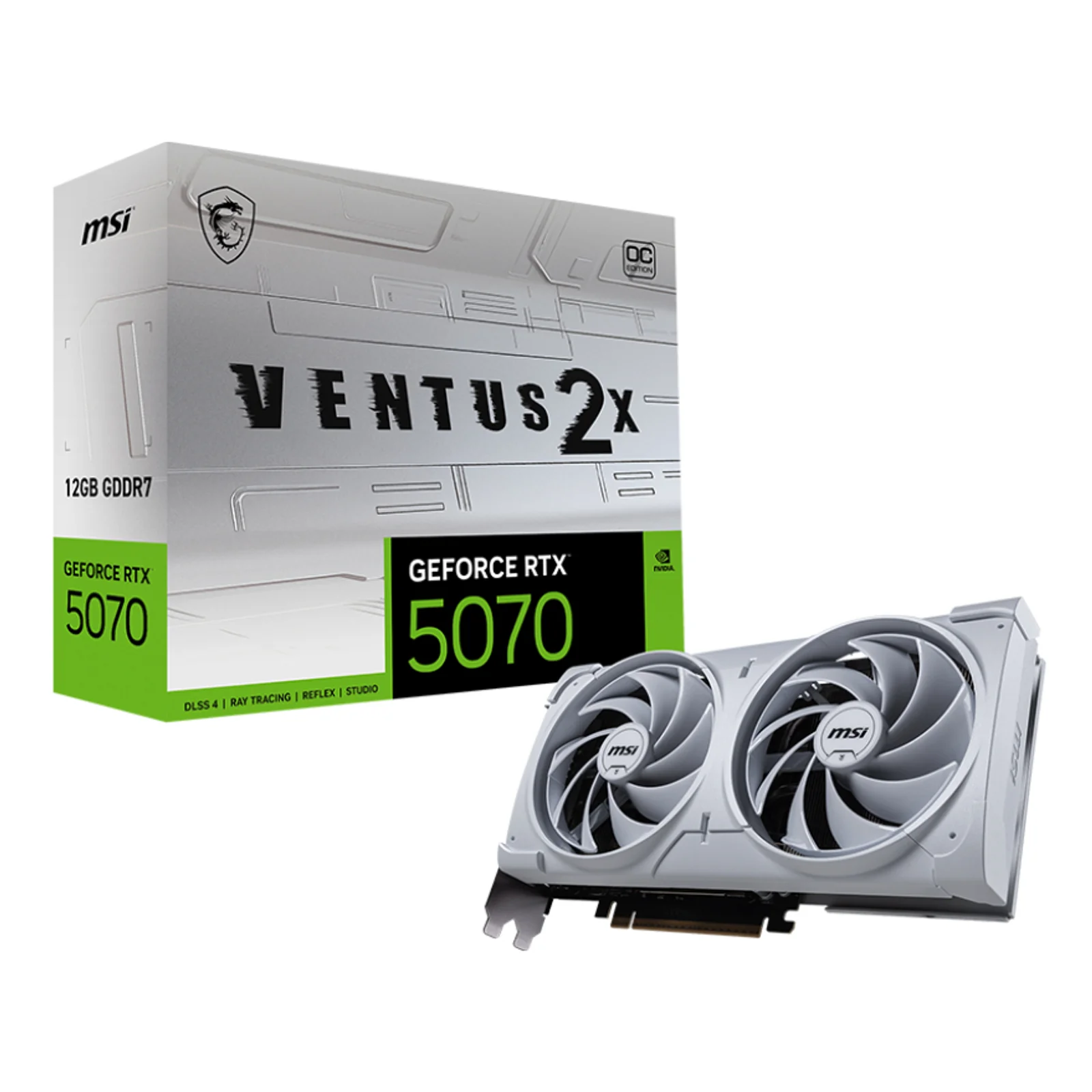 GeForce RTX5070 VENTUS 2X OC White NVIDIA GeForce RTX 5070 12 Go GDDR7
