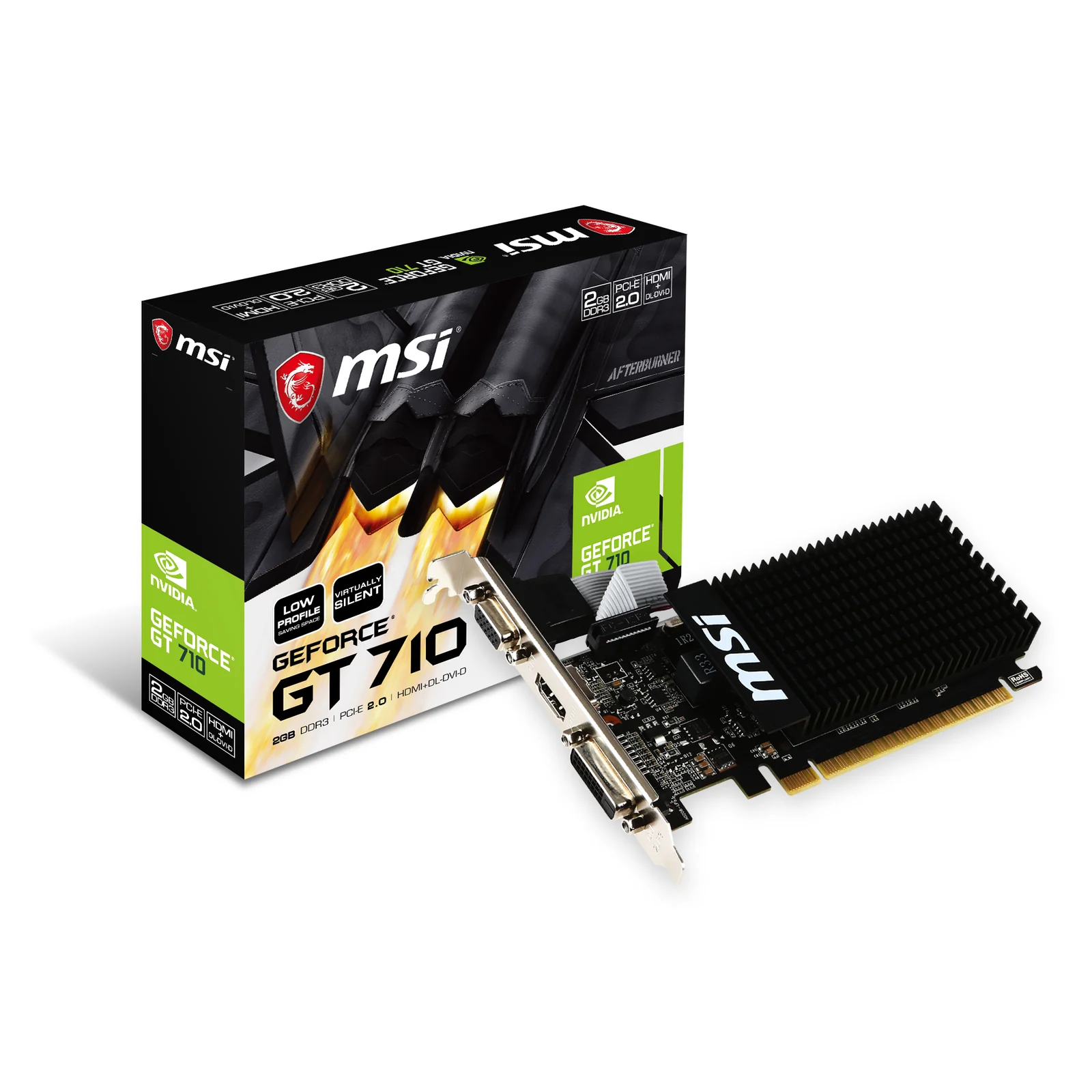 MSI GT 710 2GD3H LP carte graphique NVIDIA GeForce GT 710 2 Go GDDR3