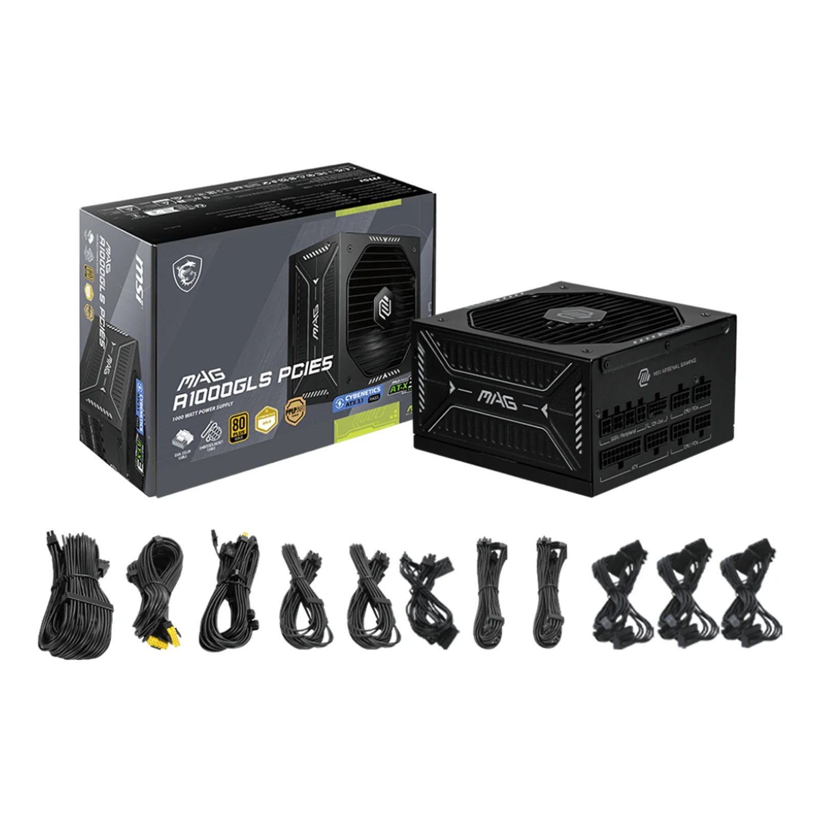 MSI MAG A1000GLS PCIE5 unité d'alimentation d'énergie 1000 W 24-pin ATX ATX Noir