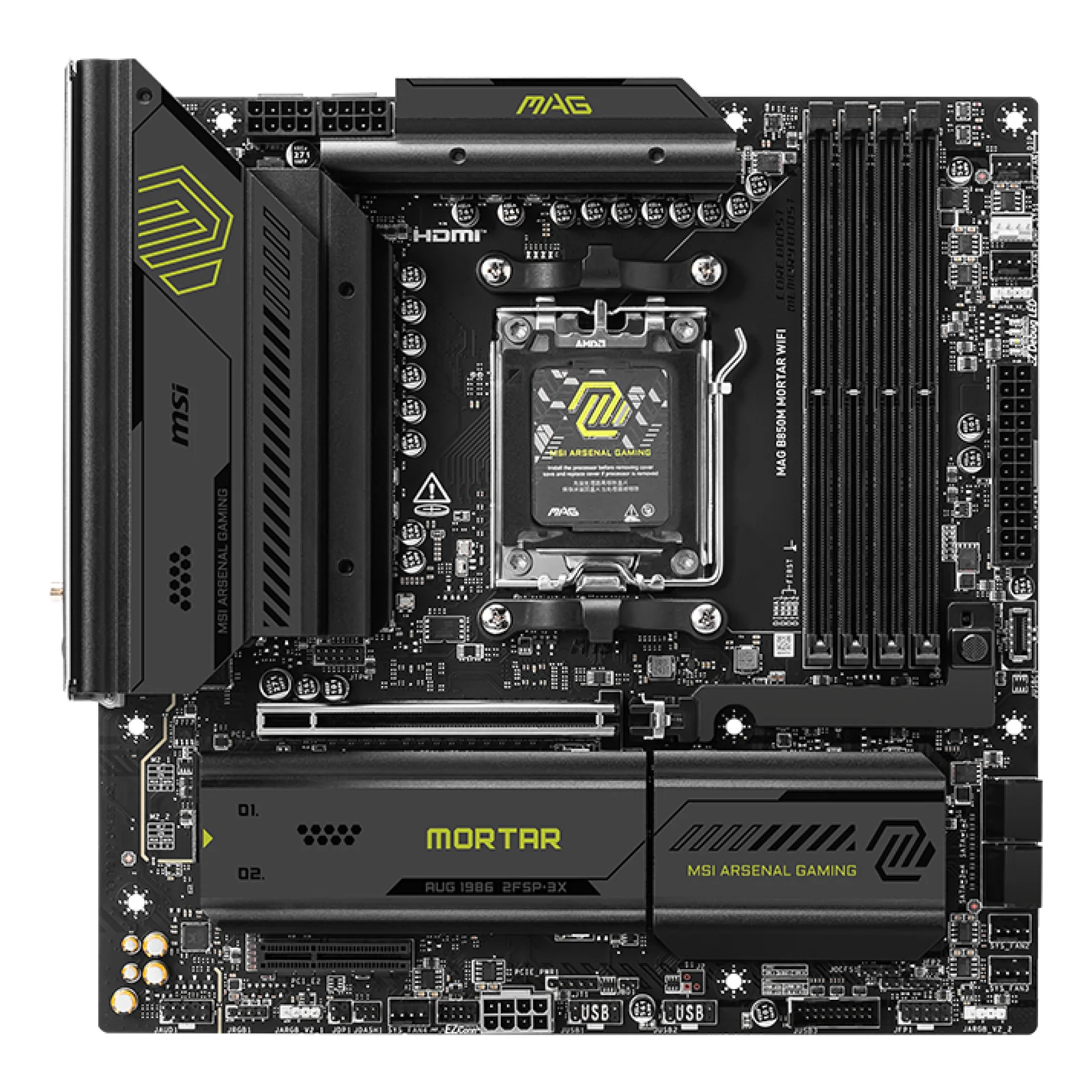 MSI MAG B850M MORTAR WIFI carte mère AMD B850 Emplacement AM5 micro ATX