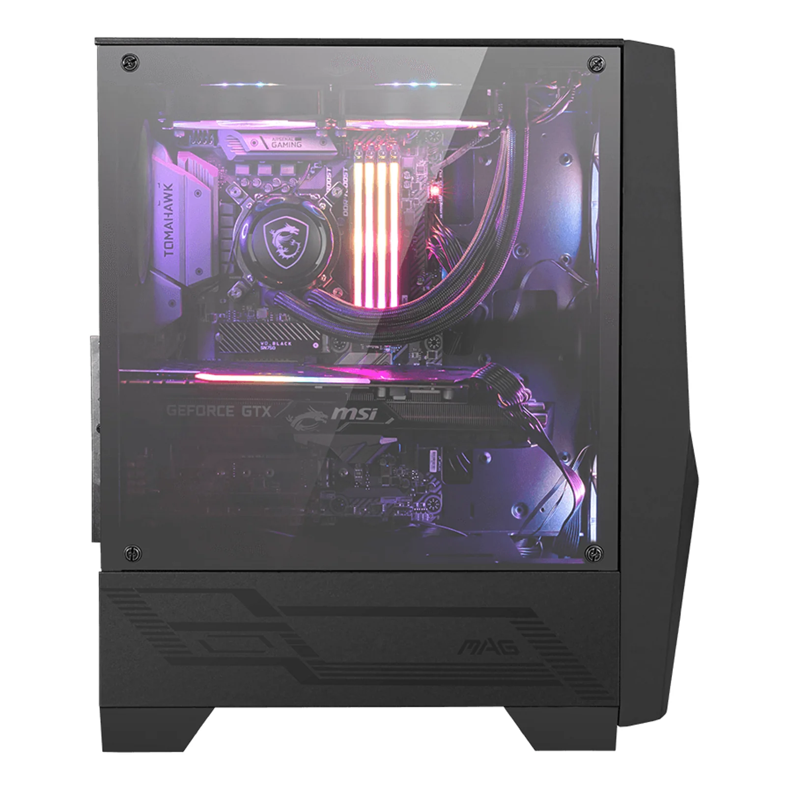 MSI MAG FORGE 100R unité centrale Midi Tower Noir, Transparent
