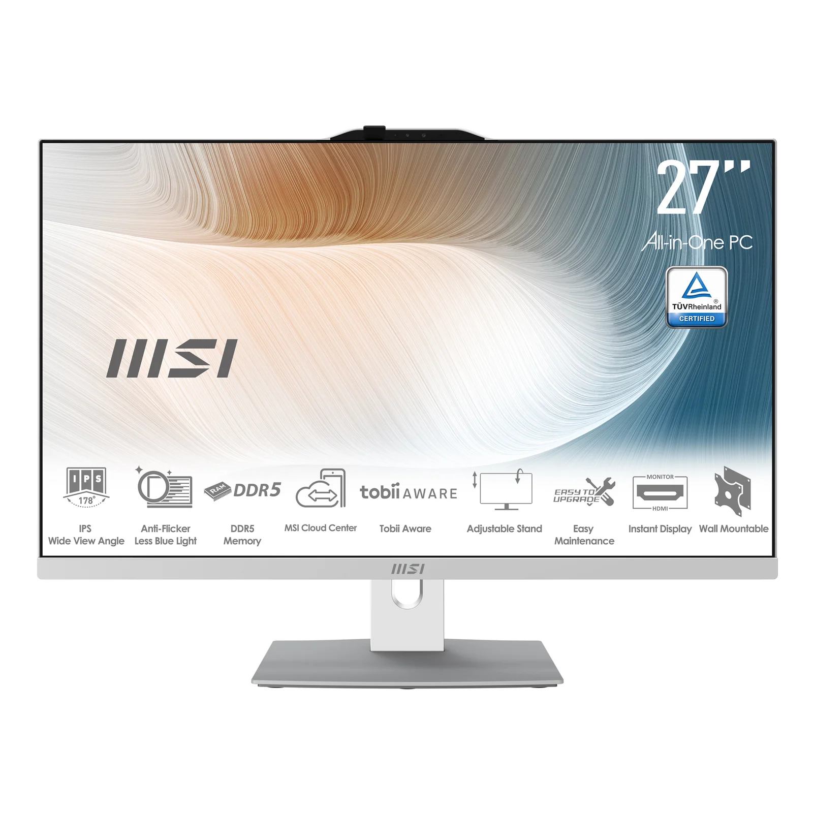 MSI Modern AM272P 1M-1236AT Intel Core 7 150U 68,6 cm (27") 1920 x 1080 pixels PC All-in-One 16 Go DDR5-SDRAM 1 To SSD Windows 11 Home Wi-Fi 6E (802.11ax) Noir