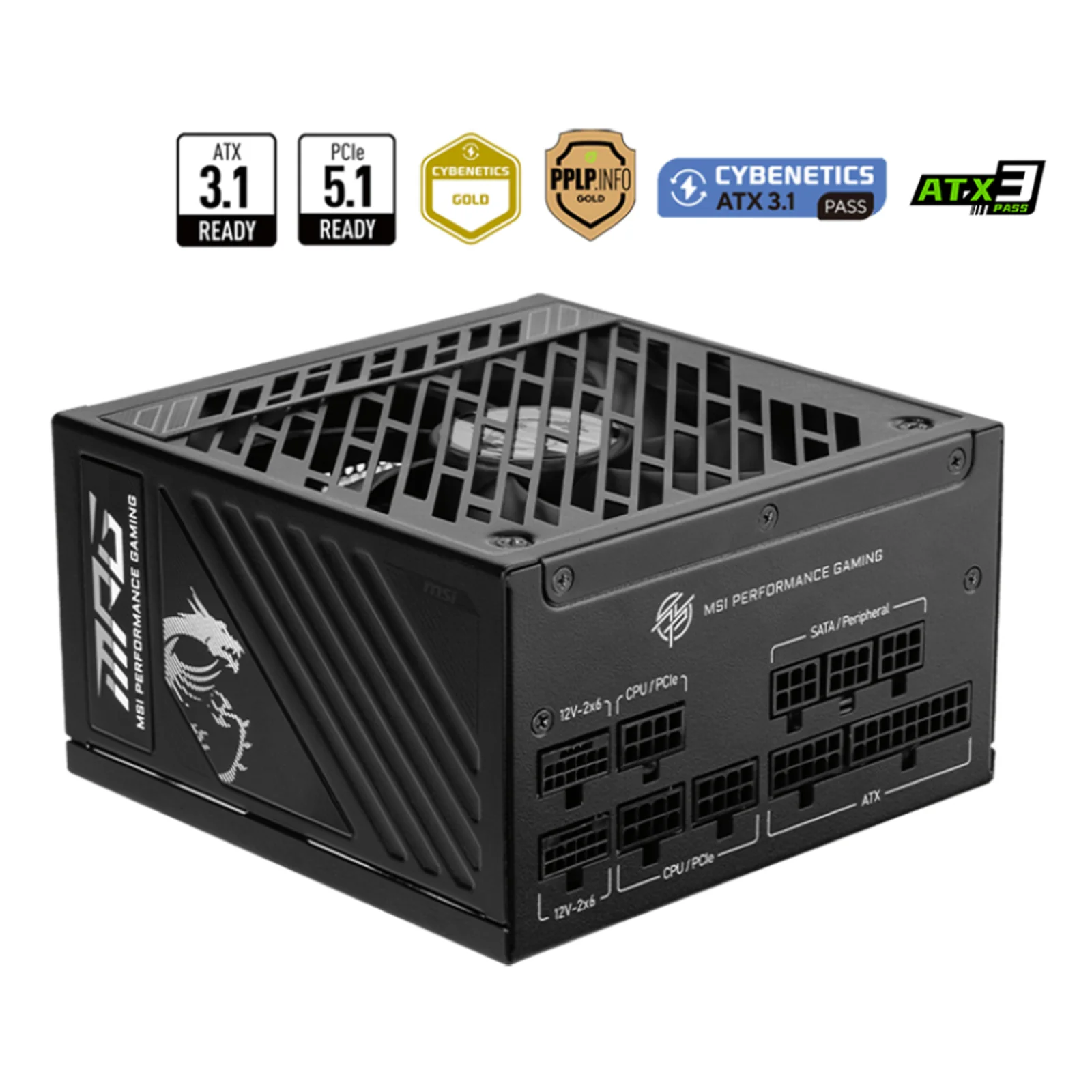 MSI MPG A1250GS PCIE5 unité d'alimentation d'énergie 1250 W 20+4 pin ATX ATX Noir