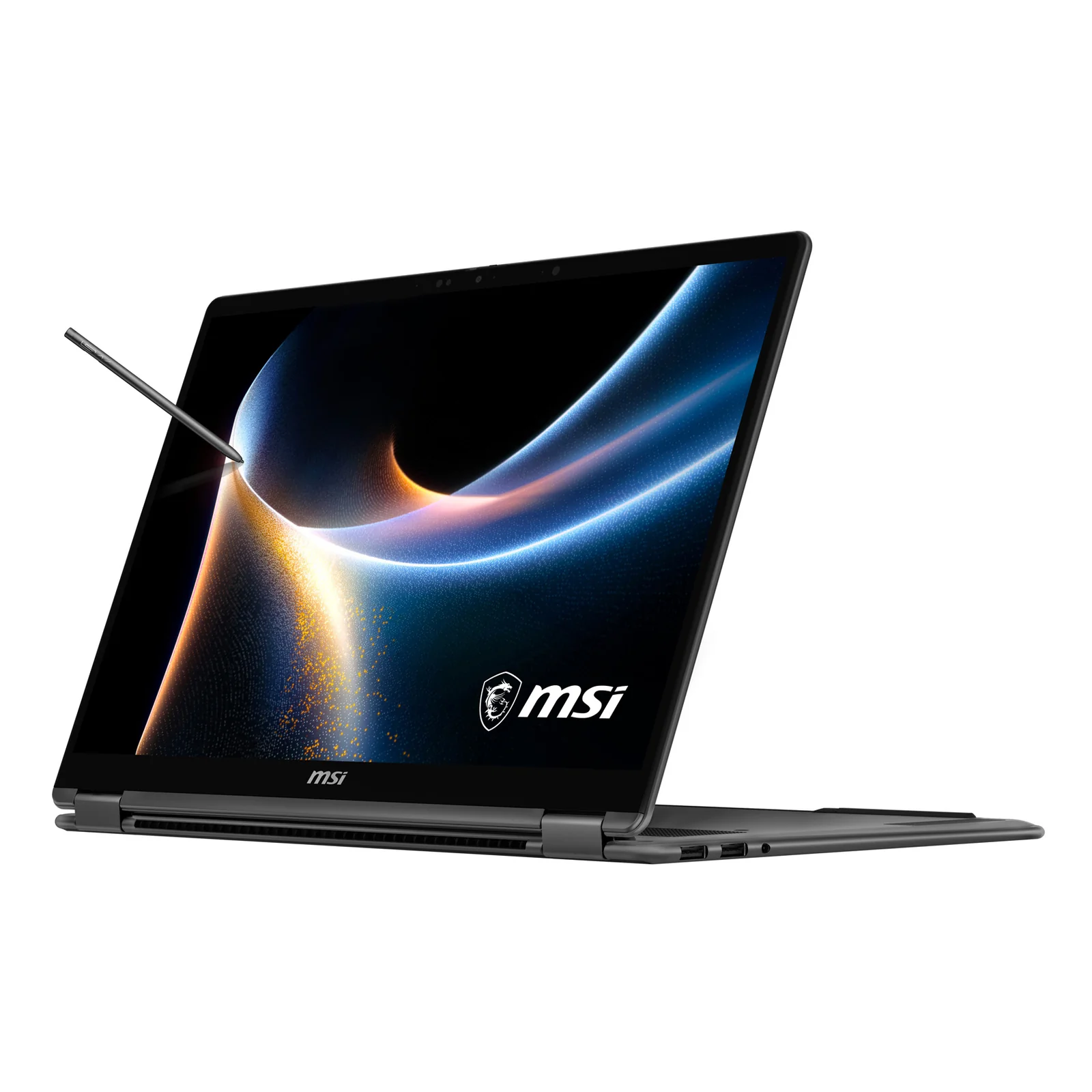 MSI Prestige 14 Flip AI+ D3MTG-013FR Copilot+ PC Intel Core Ultra 9 386H Hybride (2-en-1) 35,6 cm (14") Écran tactile Full HD+ 32 Go LPDDR5x-SDRAM 2 To SSD Wi-Fi 7 (802.11be) Windows 11 Home Français Gris