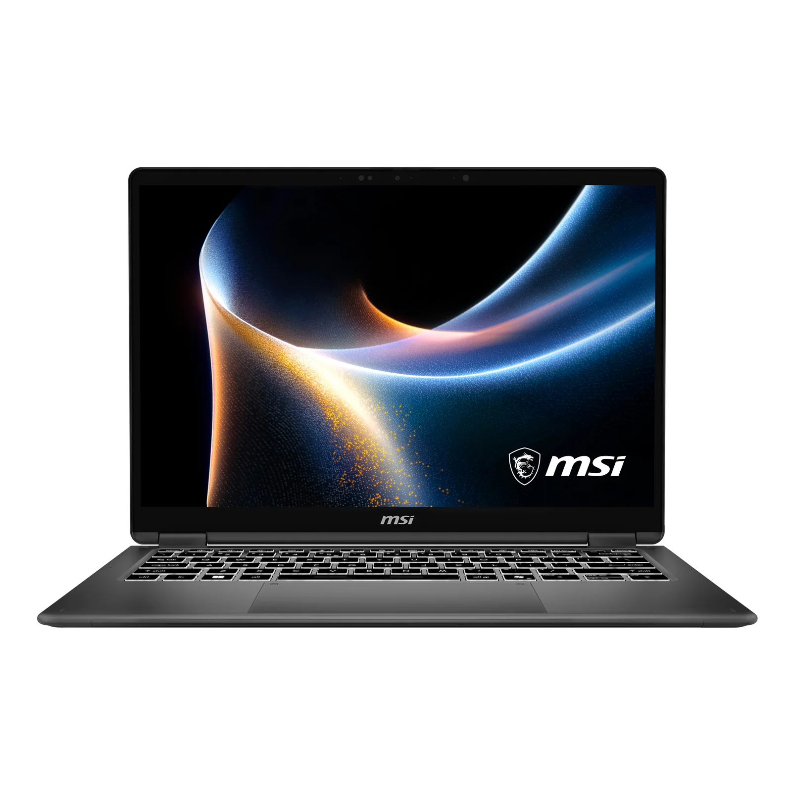 MSI Prestige 14 Flip AI+ D3MTG-013FR Copilot+ PC Intel Core Ultra 9 386H Hybride (2-en-1) 35,6 cm (14") Écran tactile Full HD+ 32 Go LPDDR5x-SDRAM 2 To SSD Wi-Fi 7 (802.11be) Windows 11 Home Français Gris