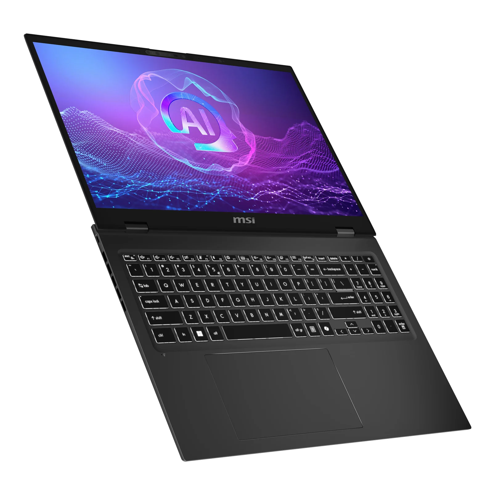 MSI PrestigePro 16 AI B2HVEG-259FR Intel Core Ultra 9 285H Ordinateur portable 40,6 cm (16") UHD+ 32 Go LPDDR5x-SDRAM 1 To SSD NVIDIA GeForce RTX 4050 Wi-Fi 7 (802.11be) Windows 11 Pro Français Gris