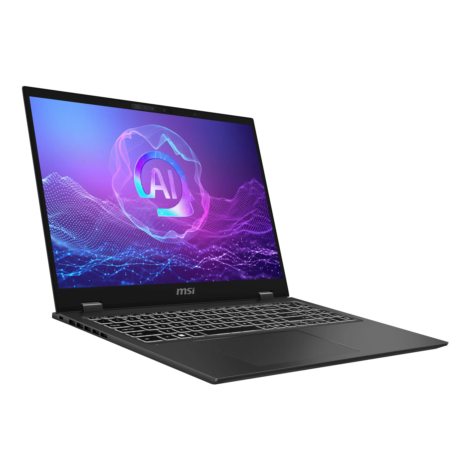 MSI PrestigePro 16 AI B2HVEG-259FR Intel Core Ultra 9 285H Ordinateur portable 40,6 cm (16") UHD+ 32 Go LPDDR5x-SDRAM 1 To SSD NVIDIA GeForce RTX 4050 Wi-Fi 7 (802.11be) Windows 11 Pro Français Gris