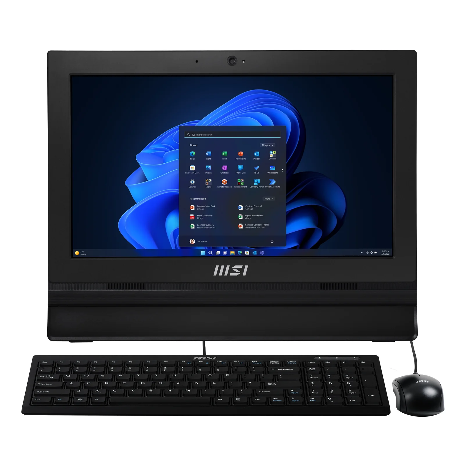 MSI Pro AP162T ADL-042XEU PC tout en un/station de travail Intel® N N100 39,6 cm (15.6") 1920 x 1080 pixels Écran tactile PC All-in-One 8 Go DDR4-SDRAM 256 Go SSD Wi-Fi 6E (802.11ax) Noir